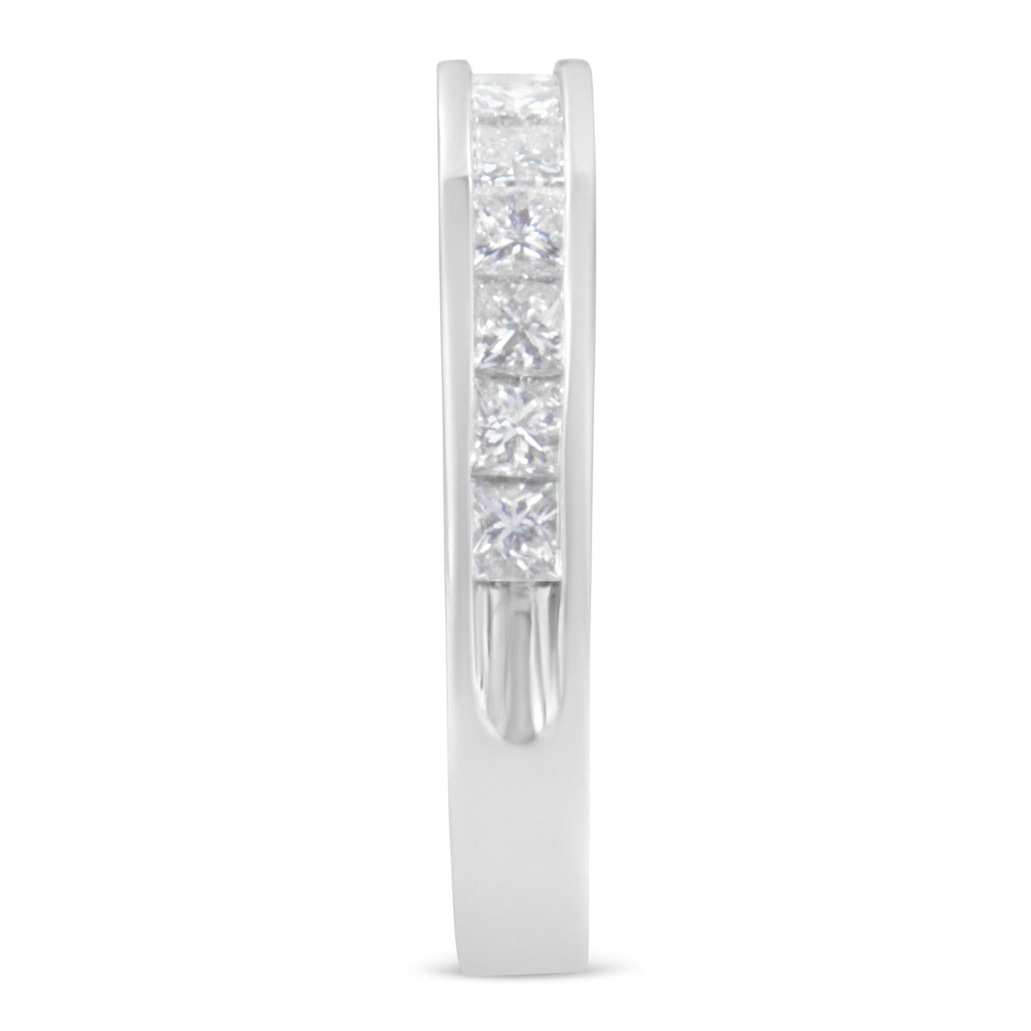 Women's 18K White Gold Princess Cut Diamond Band Ring (1 Cttw, G-H Color, SI1-SI2 Clarity)-4