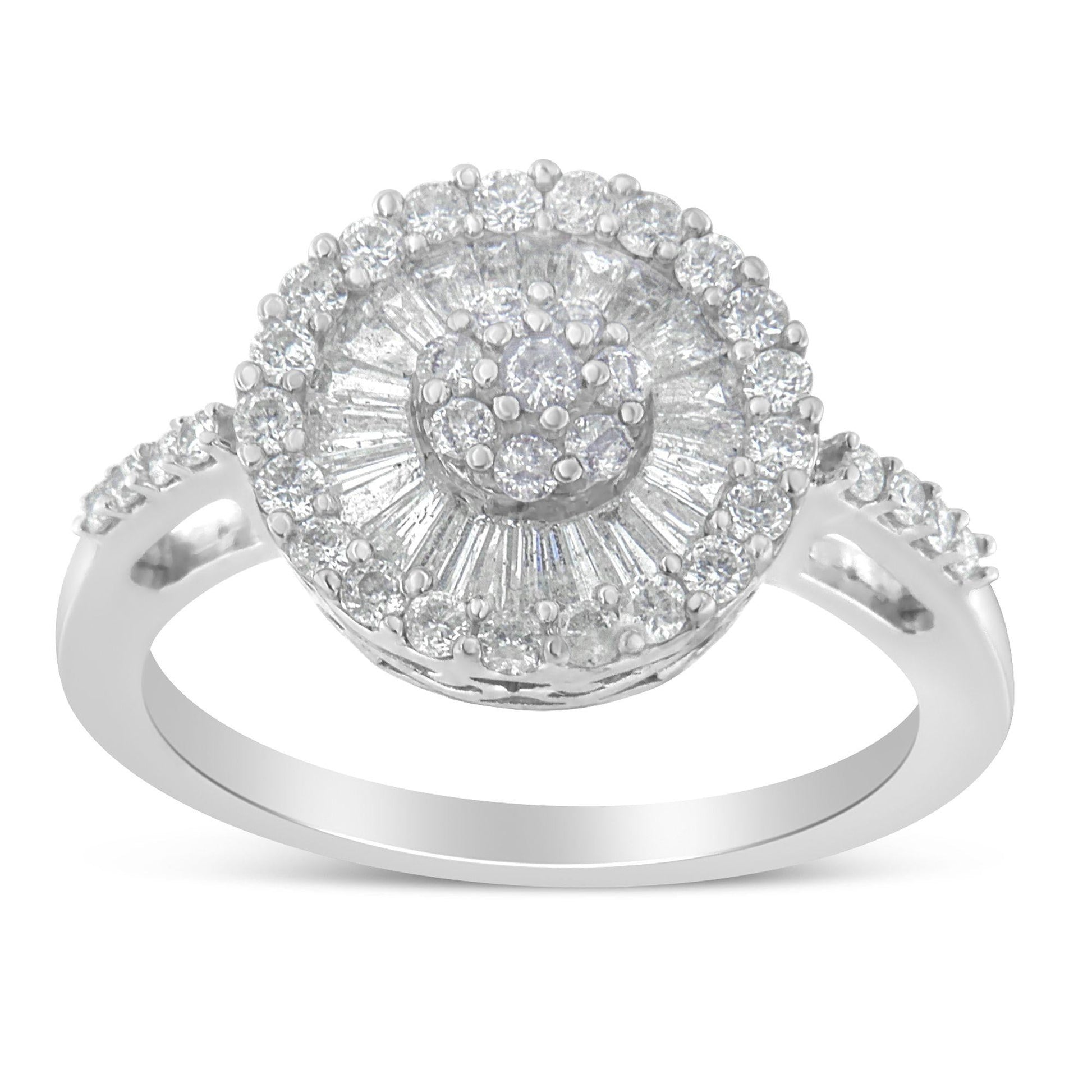 10KT White Gold Diamond Cocktail Ring (1 cttw, H-I Color, SI2-I1 Clarity)-3
