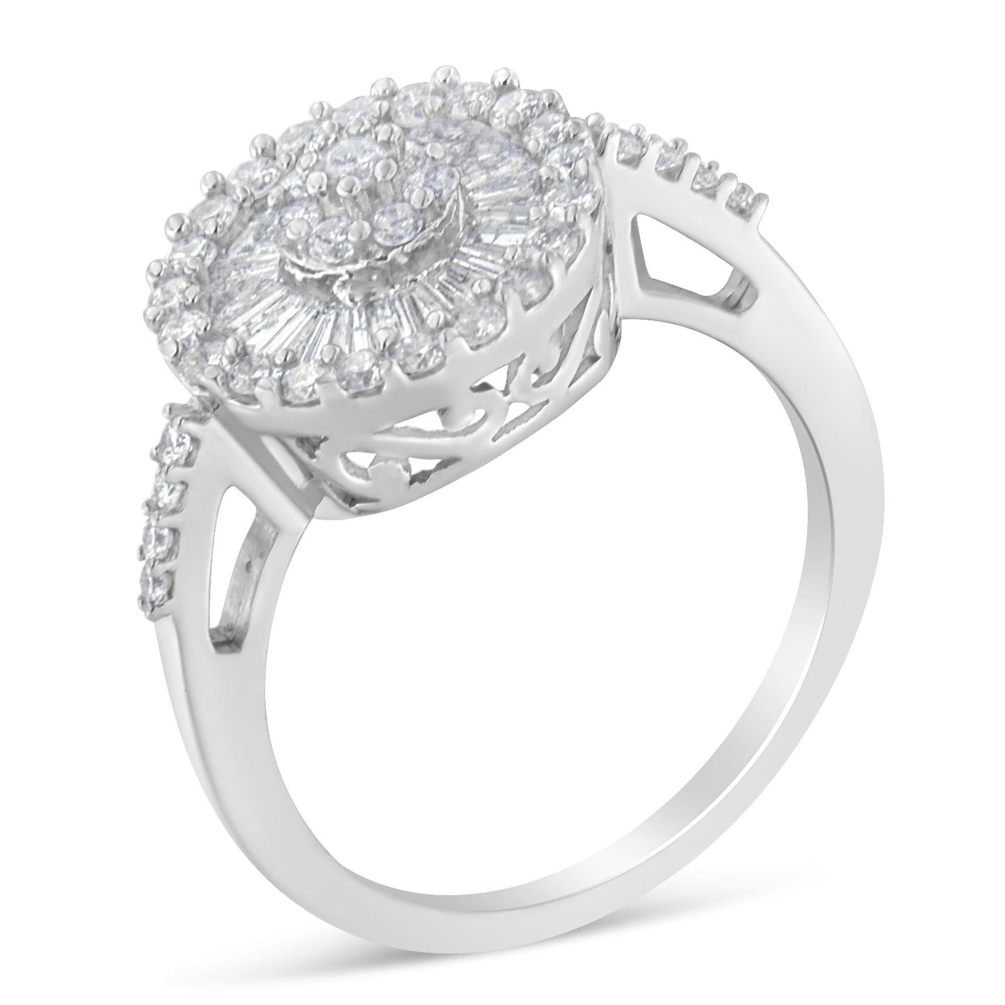 10KT White Gold Diamond Cocktail Ring (1 cttw, H-I Color, SI2-I1 Clarity)-4