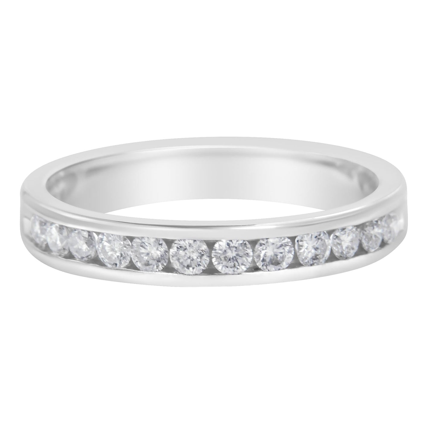 14K White Gold 1/2 cttw Diamond Band Ring (I-J Color, I2-I3 Clarity)-3