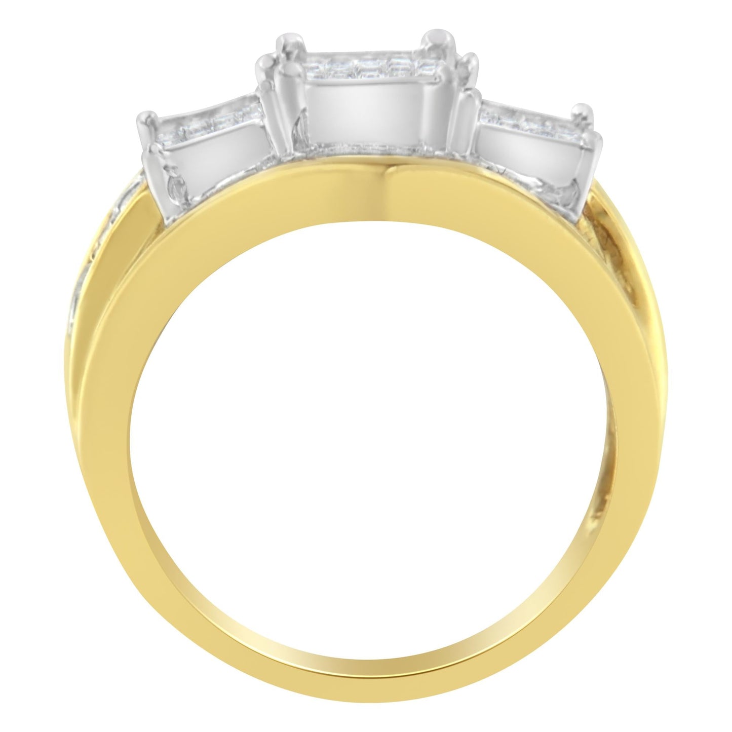 10KT Two-Toned Gold Diamond Ring (1 cttw, H-I Color, SI1-SI2 Clarity)-3