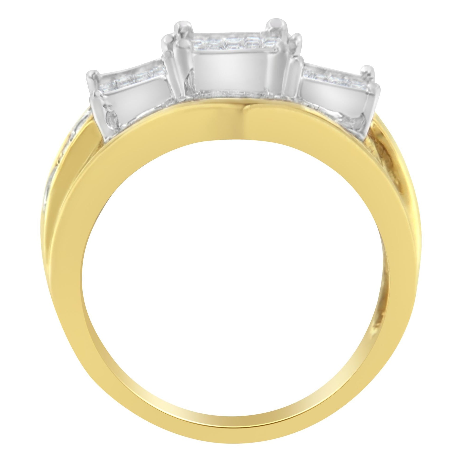 10KT Two-Toned Gold Diamond Ring (1 cttw, H-I Color, SI1-SI2 Clarity)-3