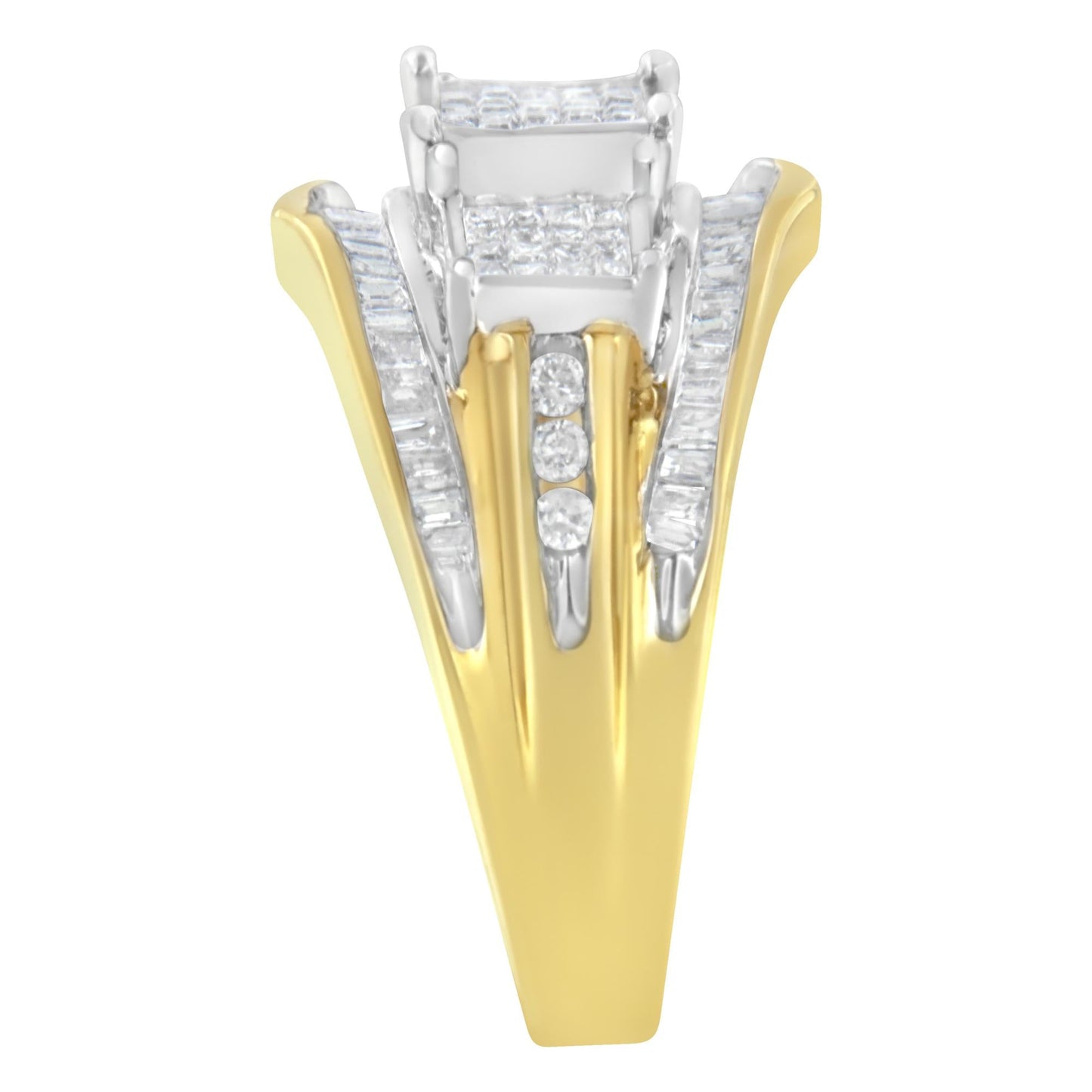 10KT Two-Toned Gold Diamond Ring (1 cttw, H-I Color, SI1-SI2 Clarity)-4