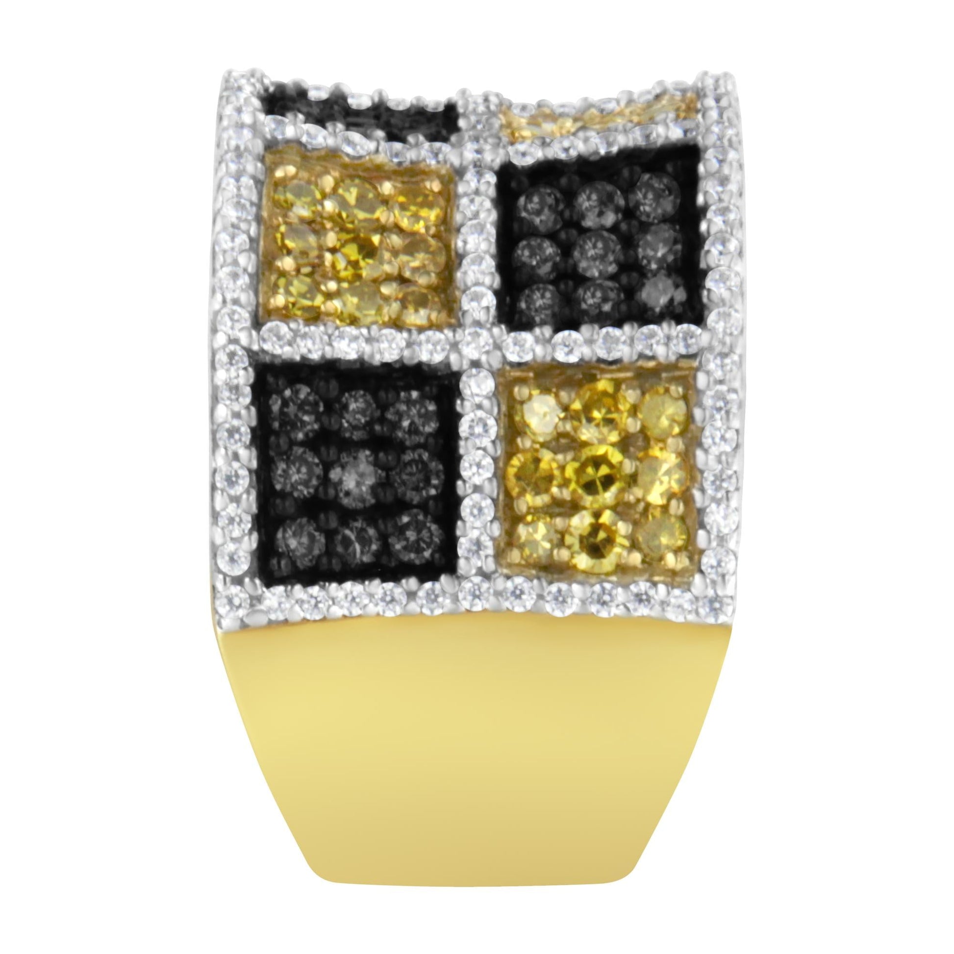 14KT Yellow Gold Champagne, Yellow and Round Diamond Band Ring (1 1/2 cttw, H-I Color, I1-I2 Clarity)-4