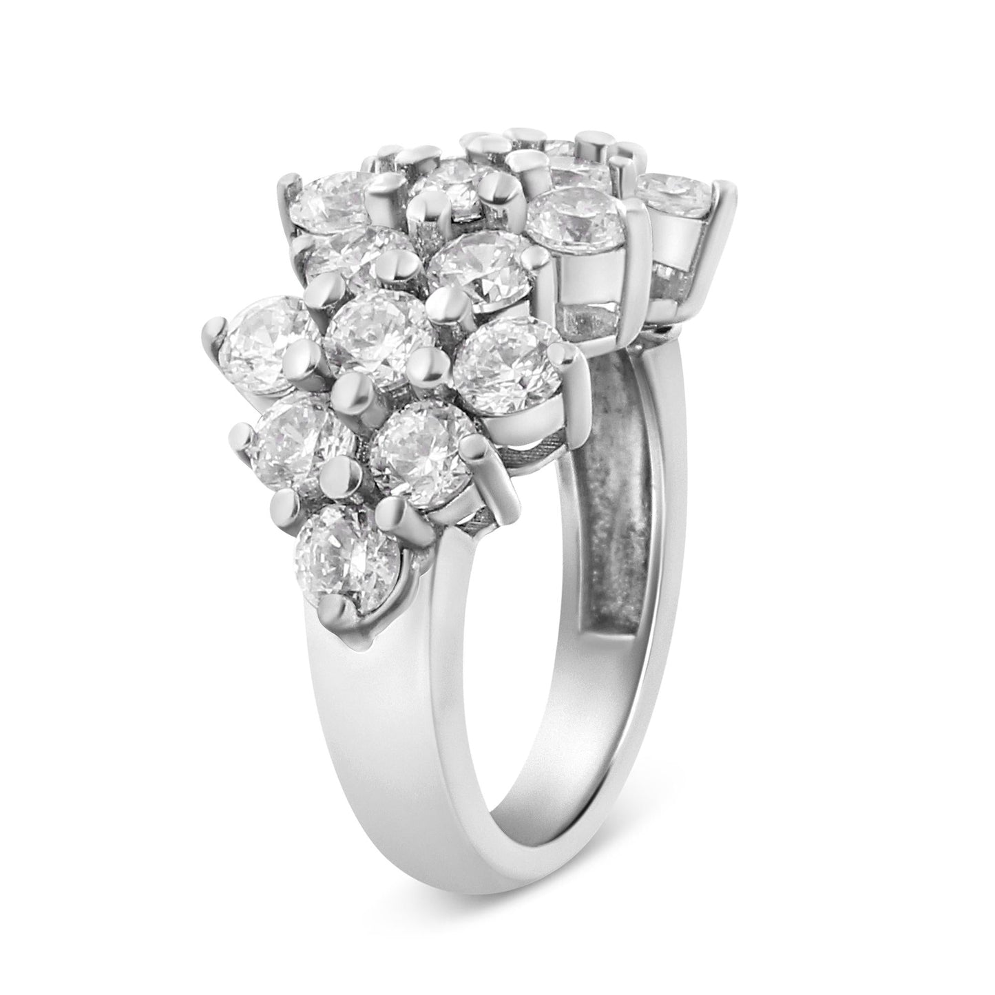 14K White Gold 4.0 Cttw Diamond Multi Row Scatter Band Ring (I-J Color, I1-I2 Clarity)-3