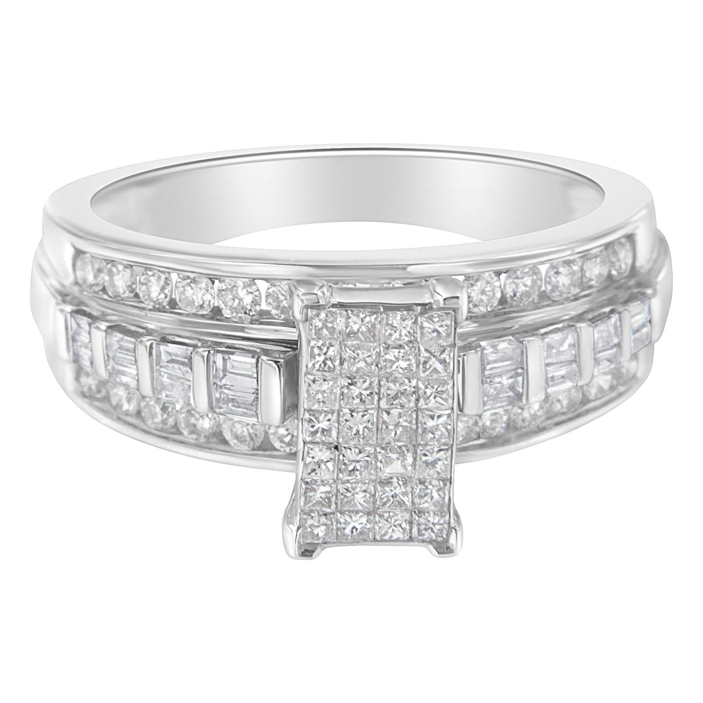 10KT White Gold Diamond Composite Ring (1 cttw, H-I Color, SI2-I1 Clarity)-4