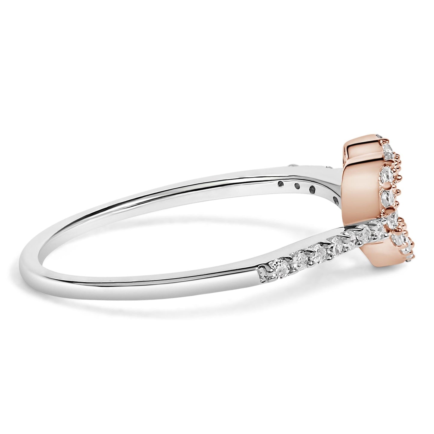 10K Two Toned Gold Diamond Heart Cocktail Ring (1/5 Cttw, H-I Color, I1-I2 Clarity)-1