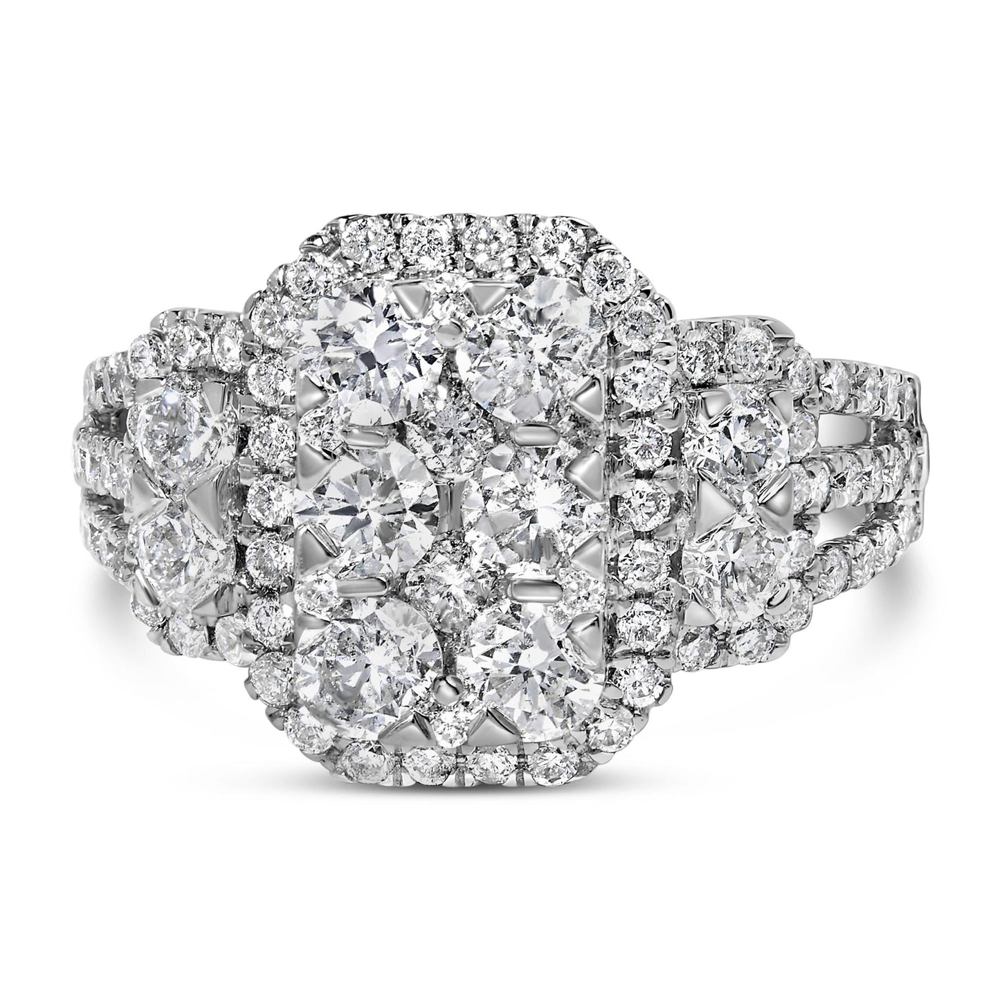 14K White Gold 2 1/4 Cttw Diamond Cocktail Cluster Ring (G-H Color, SI2-I1 Clarity)-0