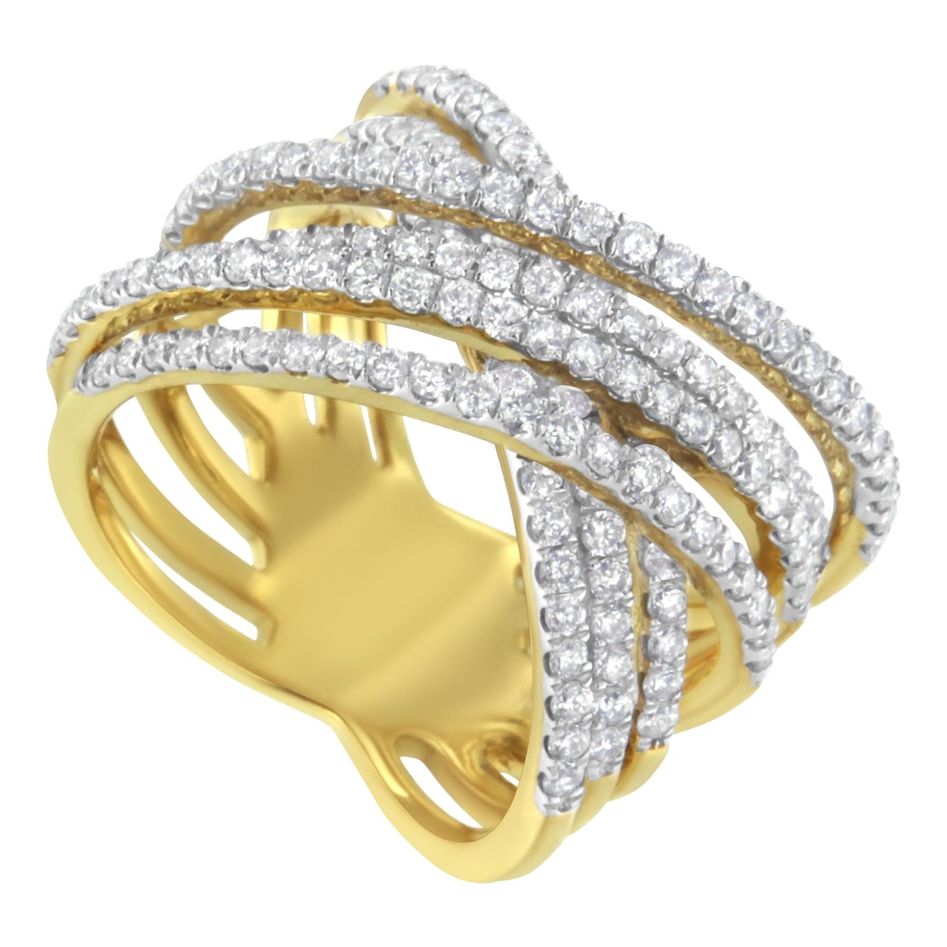 10KT Yellow Gold Diamond Bypass Ring (1 5/8 cttw, H-I Color, SI2-I1 Clarity)-3