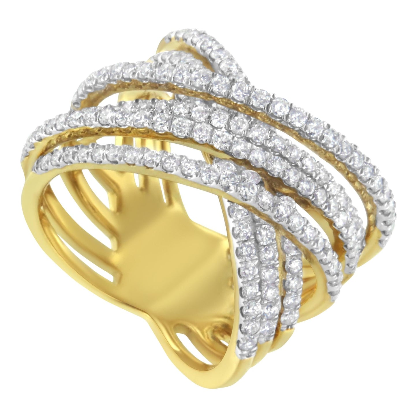 10KT Yellow Gold Diamond Bypass Ring (1 5/8 cttw, H-I Color, SI2-I1 Clarity)-3