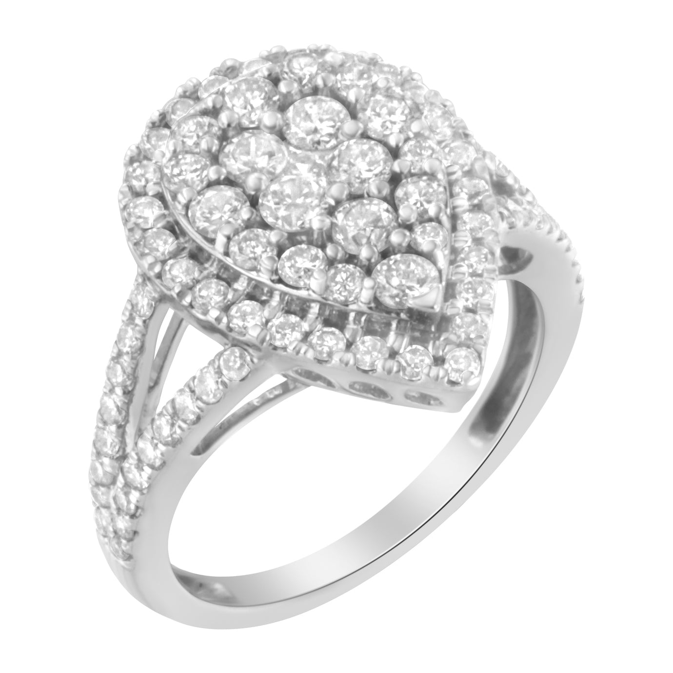 .925 Sterling Silver Diamond Cluster Ring (1 1/2 Cttw, H-I Color, I1-I2 Clarity)-3