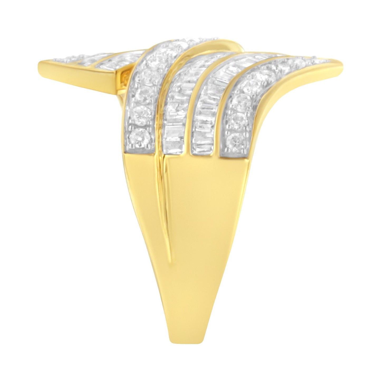 10K Yellow Gold Diamond Bypass Ring (1 1/7 Cttw, I-J Color, I1-I2 Clarity)-4