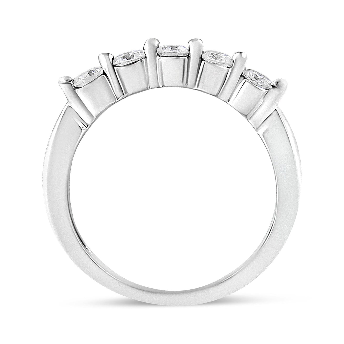 14K White Gold 1/2 Cttw Round-Cut 5-Stone Diamond Ring (H-I Color, SI1-SI2 Clarity)-3