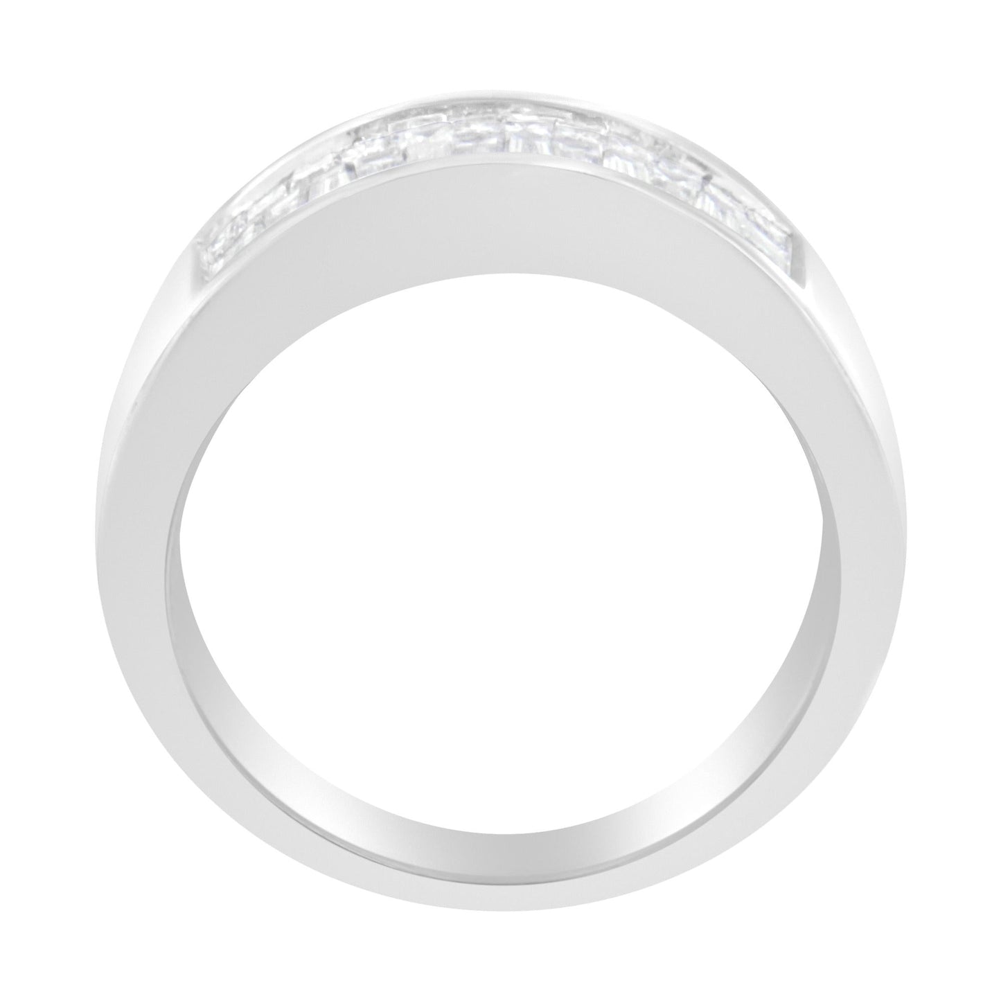 14K White Gold Princess and Baguette-cut Diamond Ring (1.0 Cttw, H-I Color, VS2-SI1 Clarity)-3