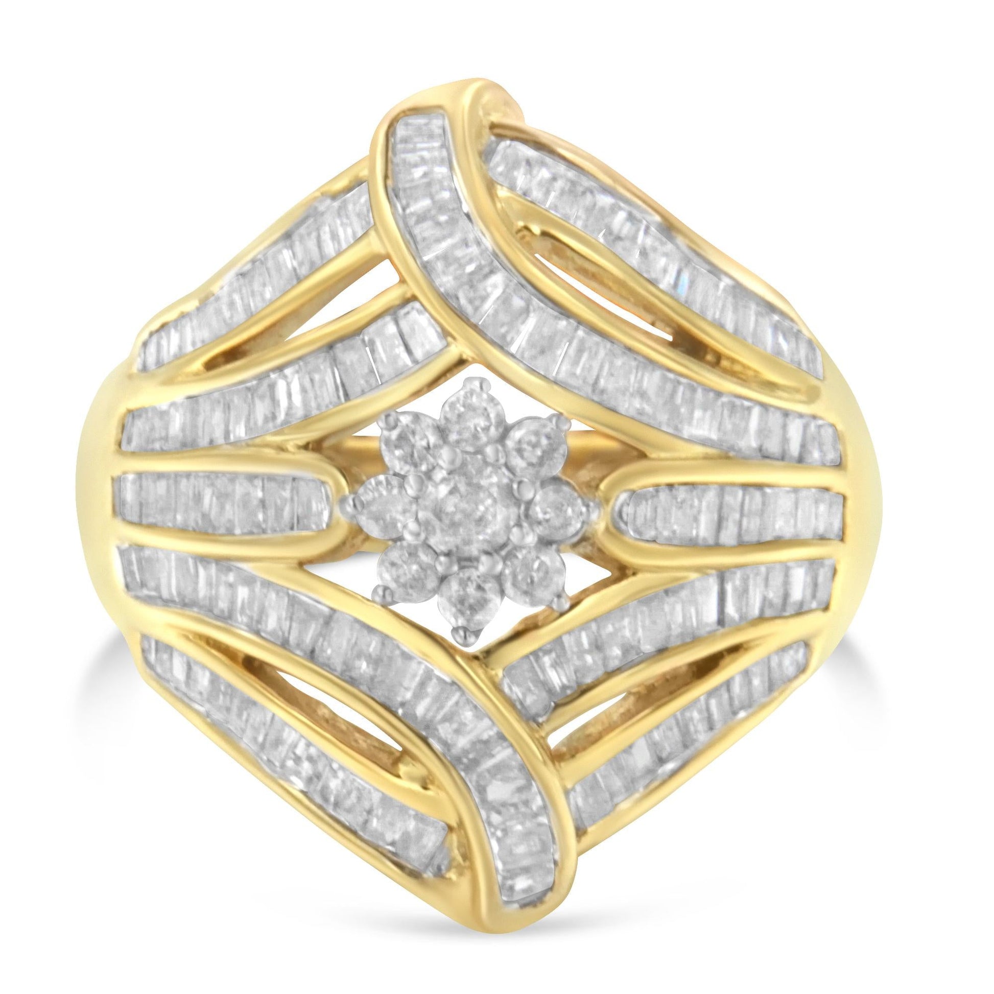 10K Yellow Gold Diamond Ring (1 Cttw, I-J Color, I2-I3 Clarity)-3