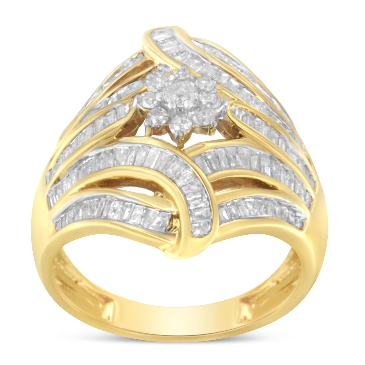 10K Yellow Gold Diamond Ring (1 Cttw, I-J Color, I2-I3 Clarity)-4