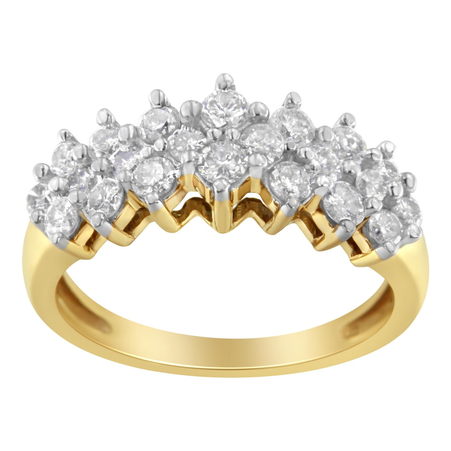 10K Yellow Gold Round Diamond Ring (1 cttw, J-K Color, I1-I2 Clarity)-3