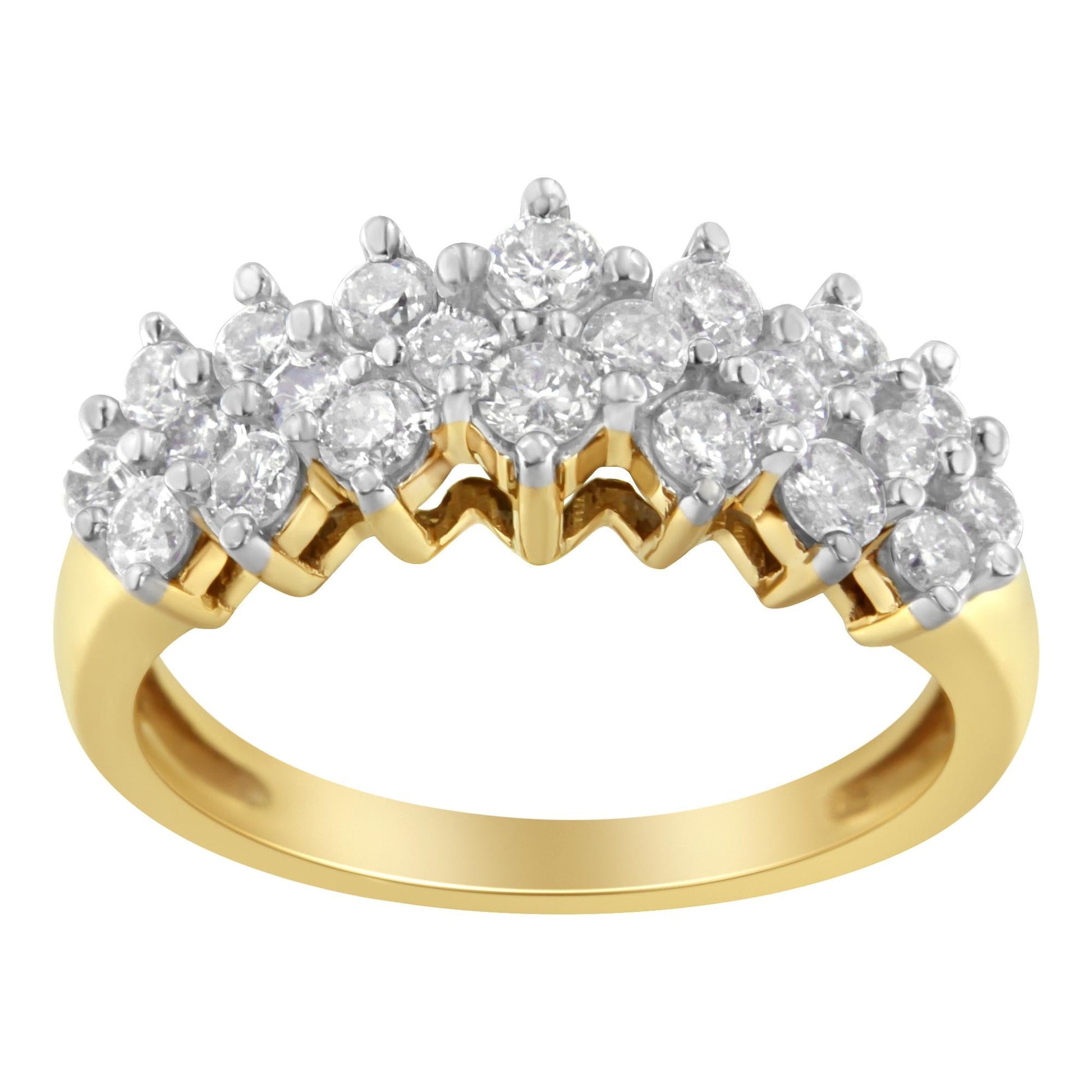 10K Yellow Gold Round Diamond Ring (1 cttw, J-K Color, I1-I2 Clarity)-3