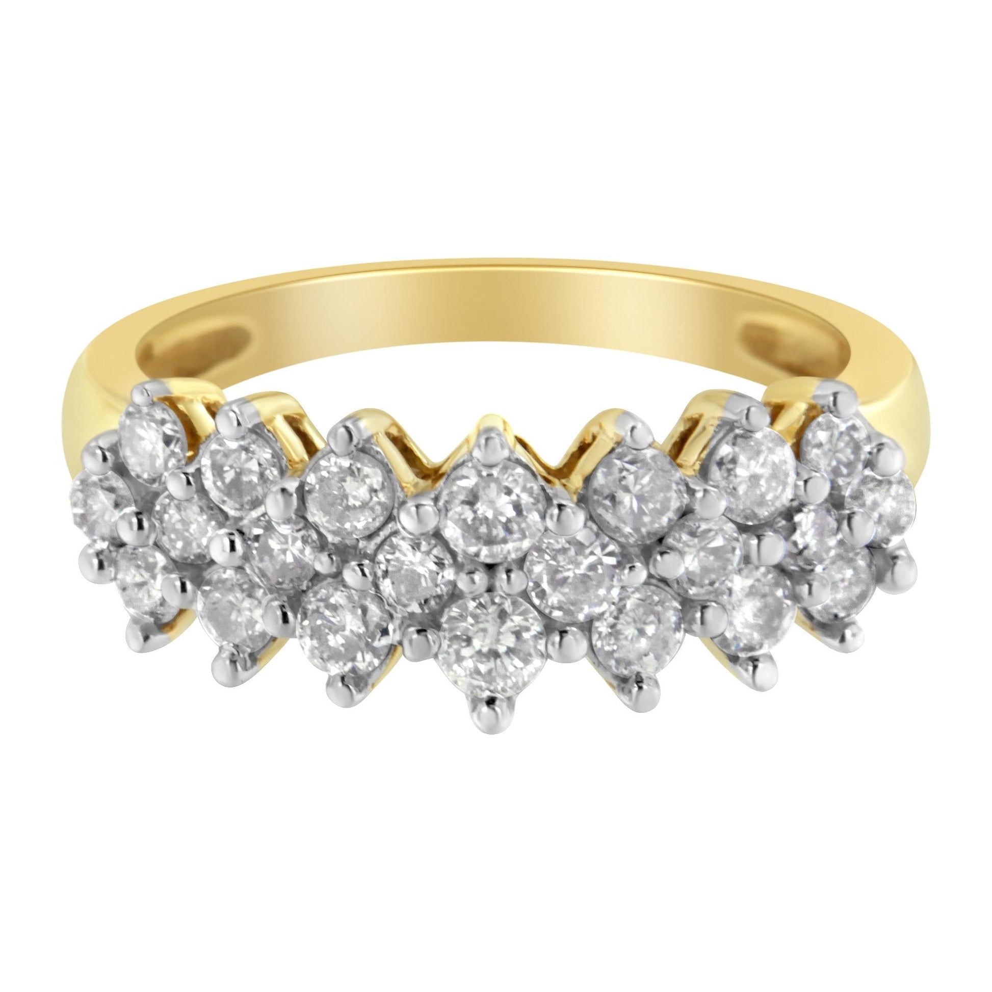 10K Yellow Gold Round Diamond Ring (1 cttw, J-K Color, I1-I2 Clarity)-4