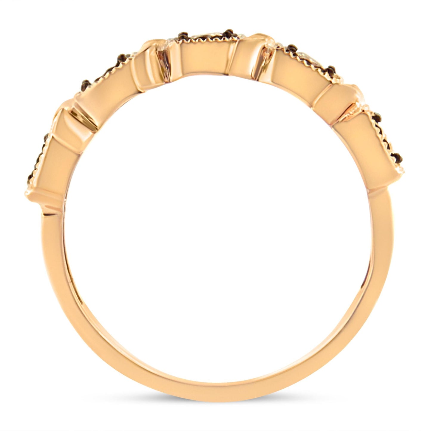 10K Rose Gold Flashed .925 Sterling Silver Miracle-Set 1/4 Cttw Diamond 5-Stone Band Ring  (J-K Color, I1-I2 Clarity)-4