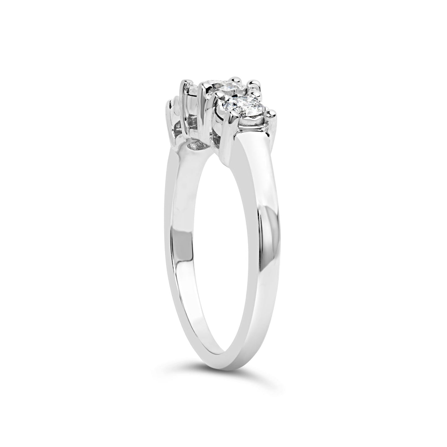 14K White Gold 1/2 Cttw Miracle Set Round Lab Grown Diamond Three Stone Illusion Plate Ring (F-G Color, VS1-VS2 Clarity)-4