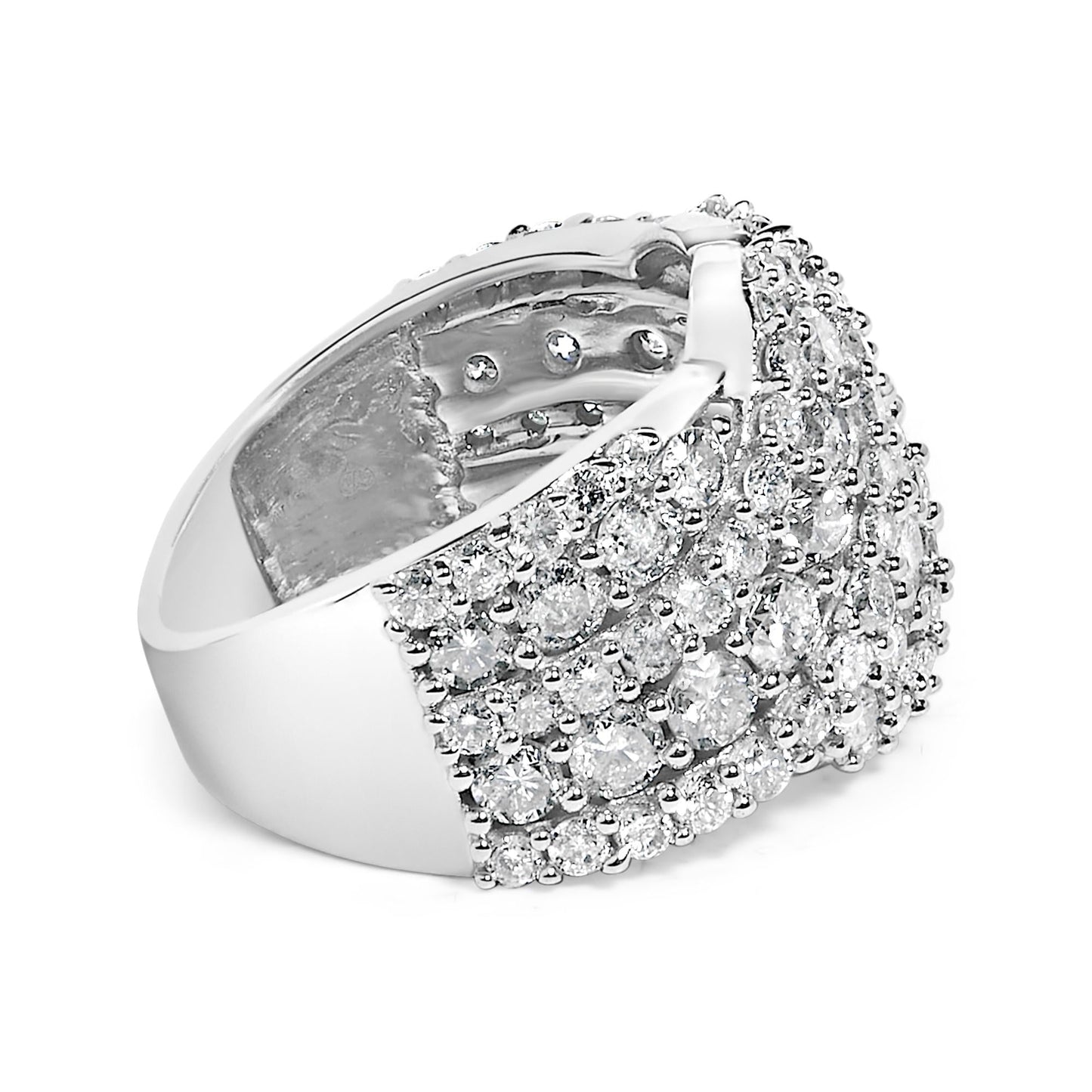 10K Gold 3.00 Cttw Diamond Multi Row Cluster Band Ring (I-J Color, I3 Clarity)-2