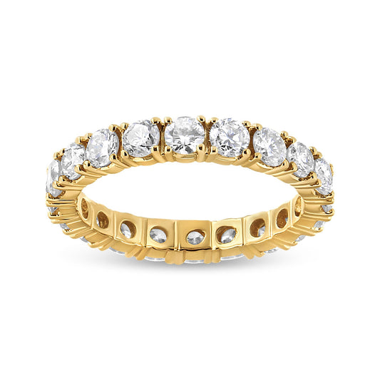 14K Yellow Gold 2.00 Cttw Shared Prong Set Round Cut Diamond Eternity Band (J-K Color, VS1-VS2 Clarity)-0