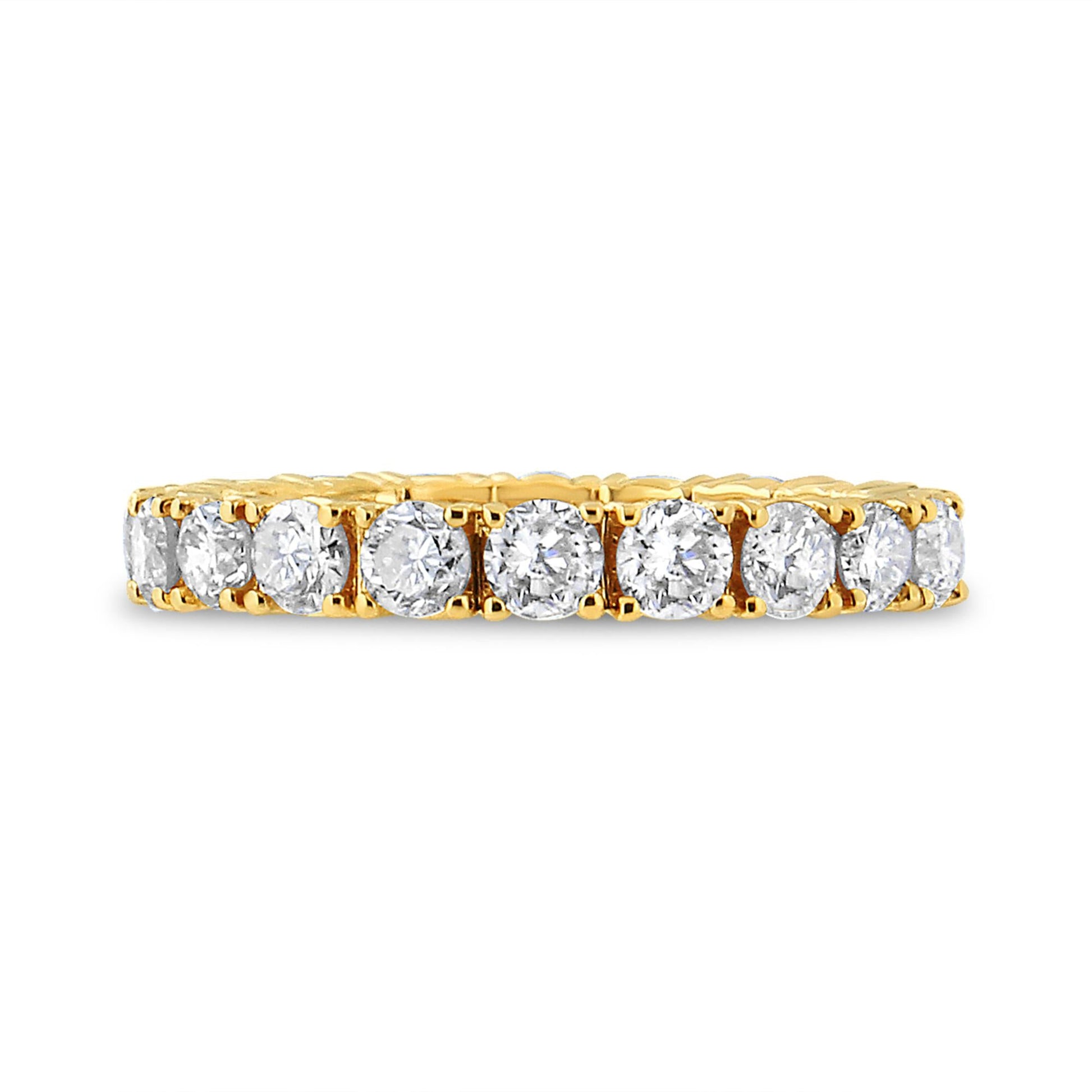 14K Yellow Gold 2.00 Cttw Shared Prong Set Round Cut Diamond Eternity Band (J-K Color, VS1-VS2 Clarity)-1