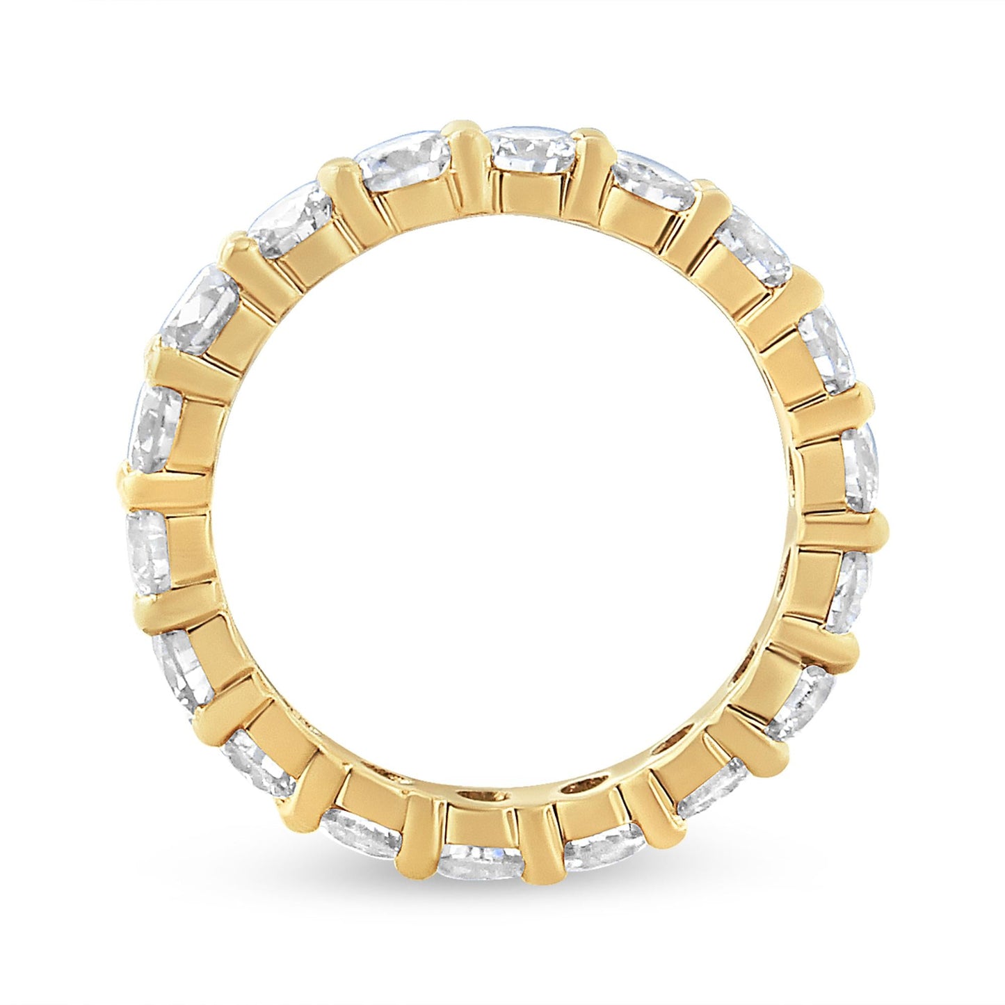 14K Yellow Gold 3.00 Cttw Shared Prong Set Round Cut Diamond Eternity Band (J-K Color, VS1-VS2 Clarity)-3