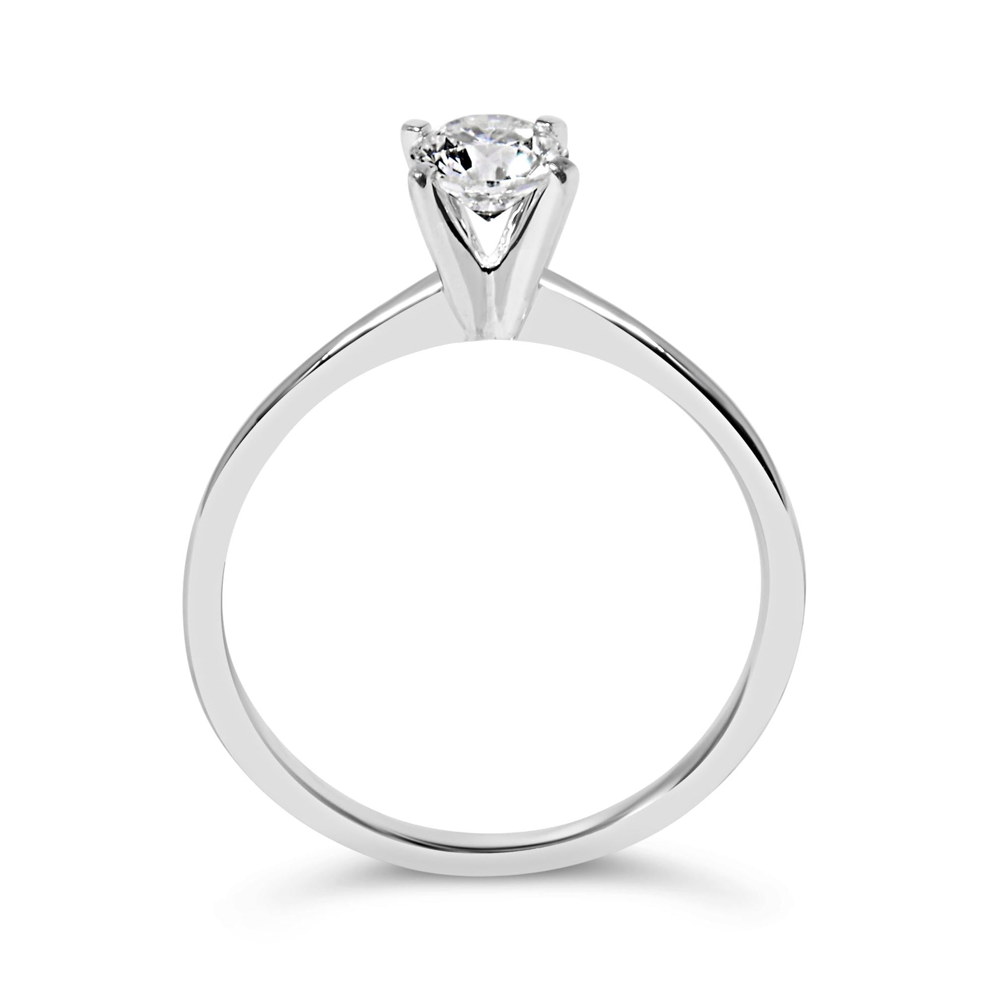 14K White Gold 1/2 Cttw Round Lab Grown Diamond 4 Prong Solitaire Engagement Ring (F-G Color, VS2-SI1 Clarity)-4