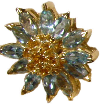 Colorful Daisy Ring-18K Gold with Semi-Precious Gemstones (Precious Gems Also Available)-5