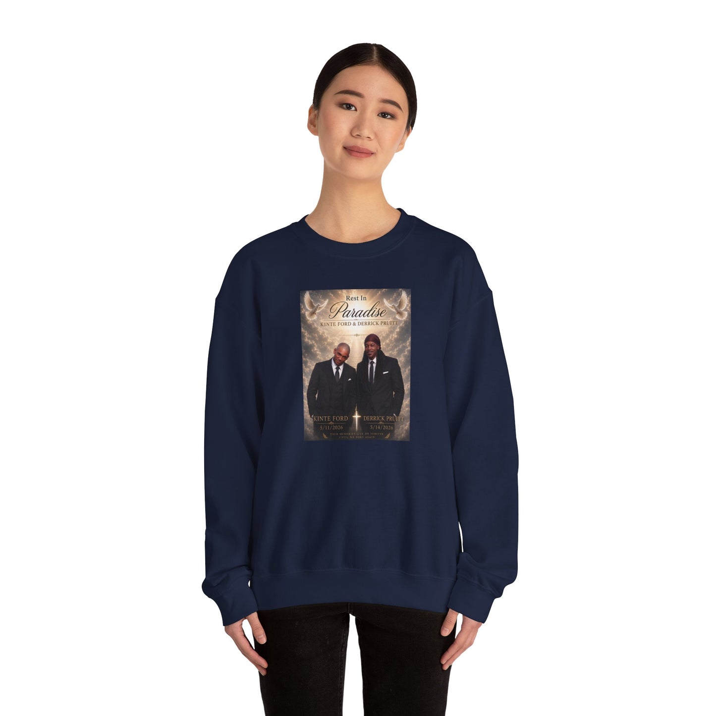 Crewneck Sweatshirt — 'Back to Paradise' Memorial Portrait Design