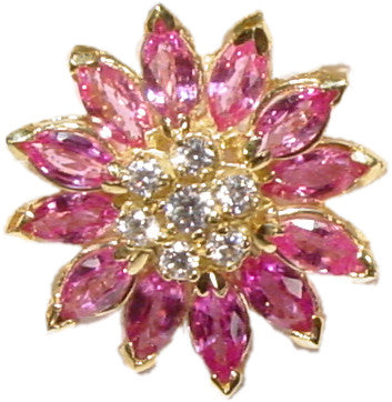 Sapphire Daisy Earrings: Pink, Yellow, Orange or White Sapphires in 18K Gold. Blue Sapphires Priced Separately.-1