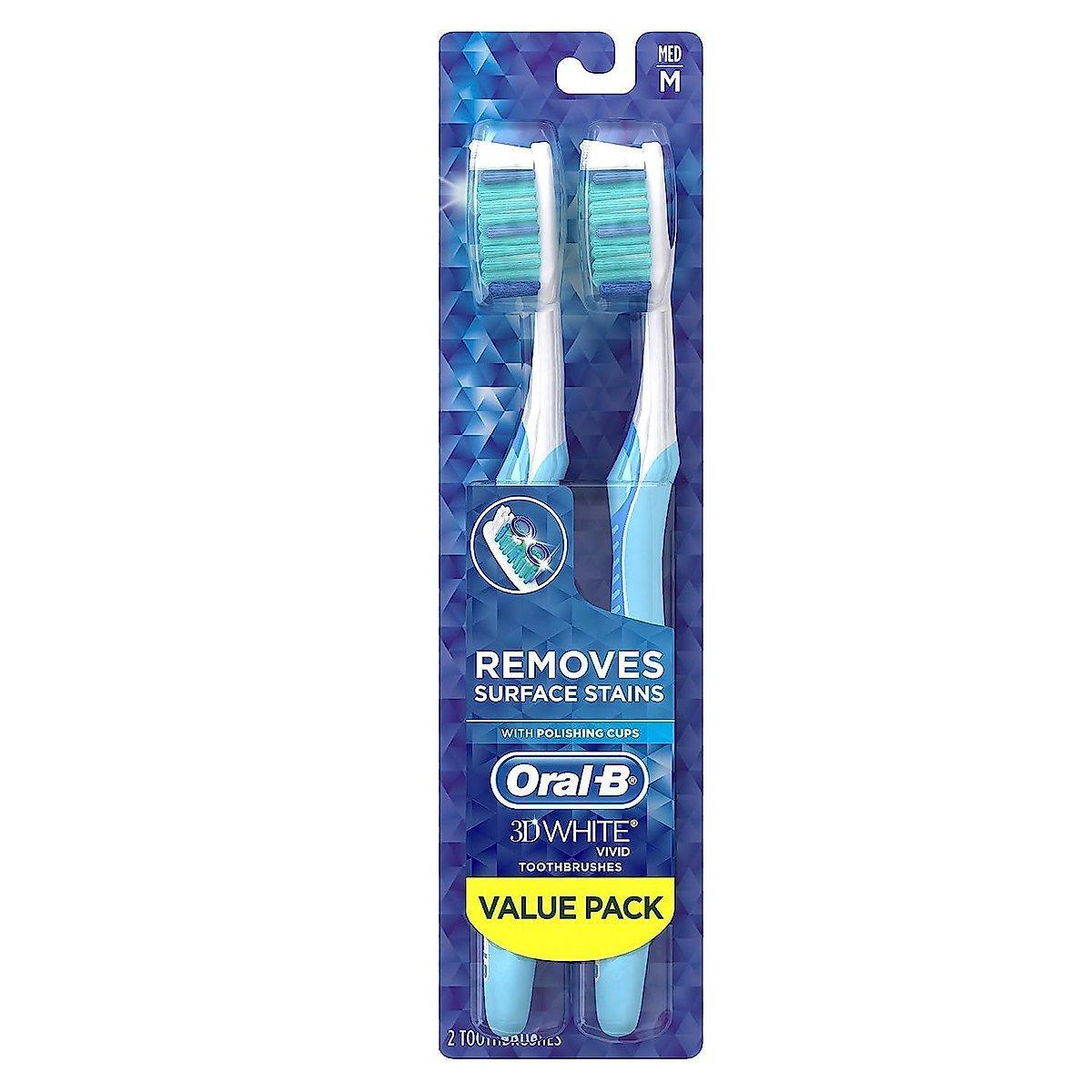 Oral B Vivid Toothbrushes, Medium, Whitening, Value Pack