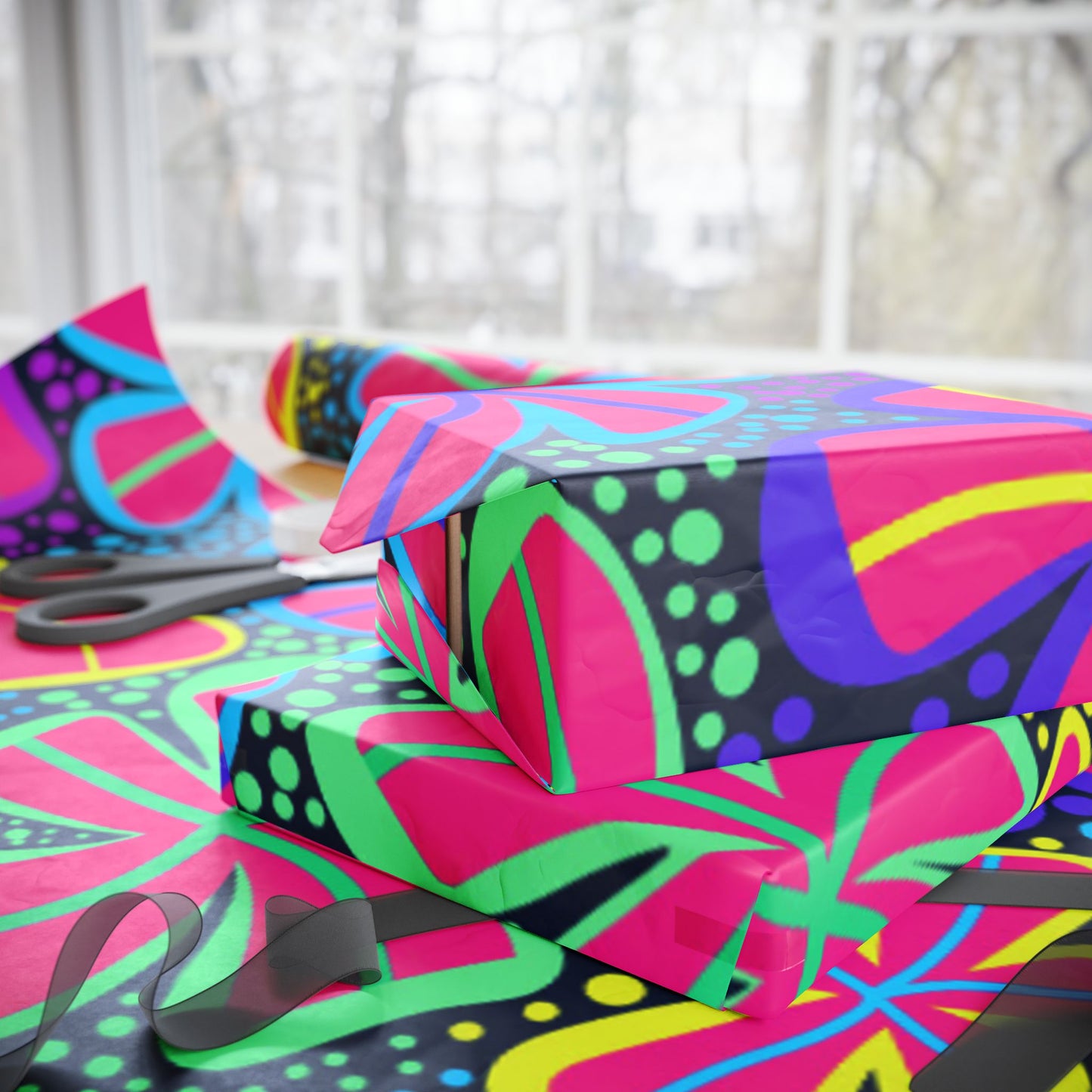 Vibrant Gift Wrapping Papers, Colorful Party Wrap, Floral Print Gift Wrap, Eco-Friendly Wrap, Birthday, Holiday, DIY Crafts