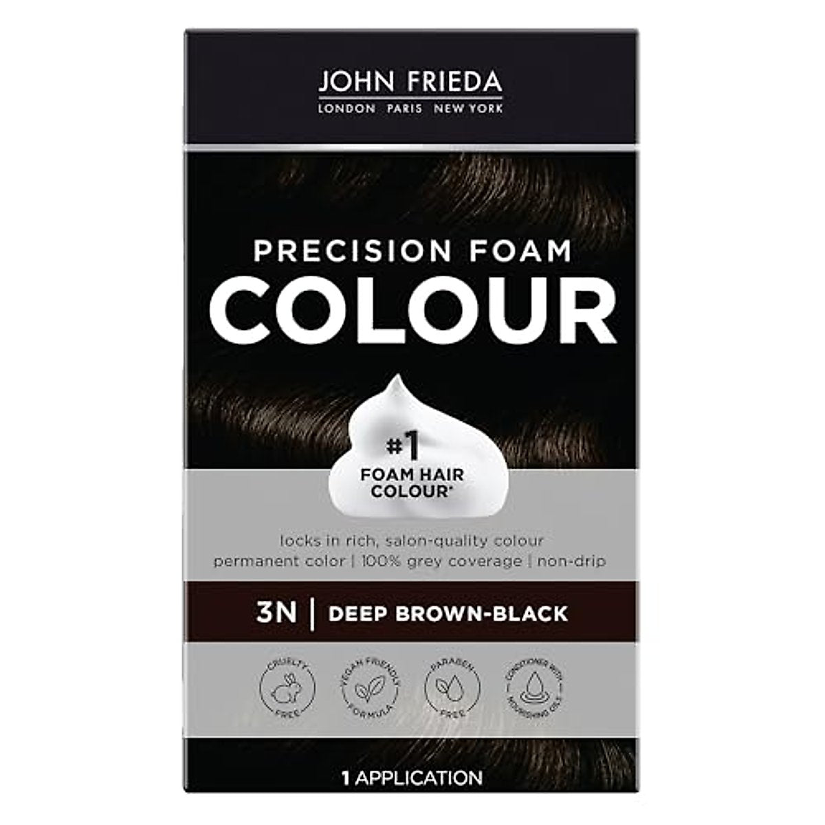 John Frieda Precision Foam Colour – 3N Deep Brown Black (1 Kit)