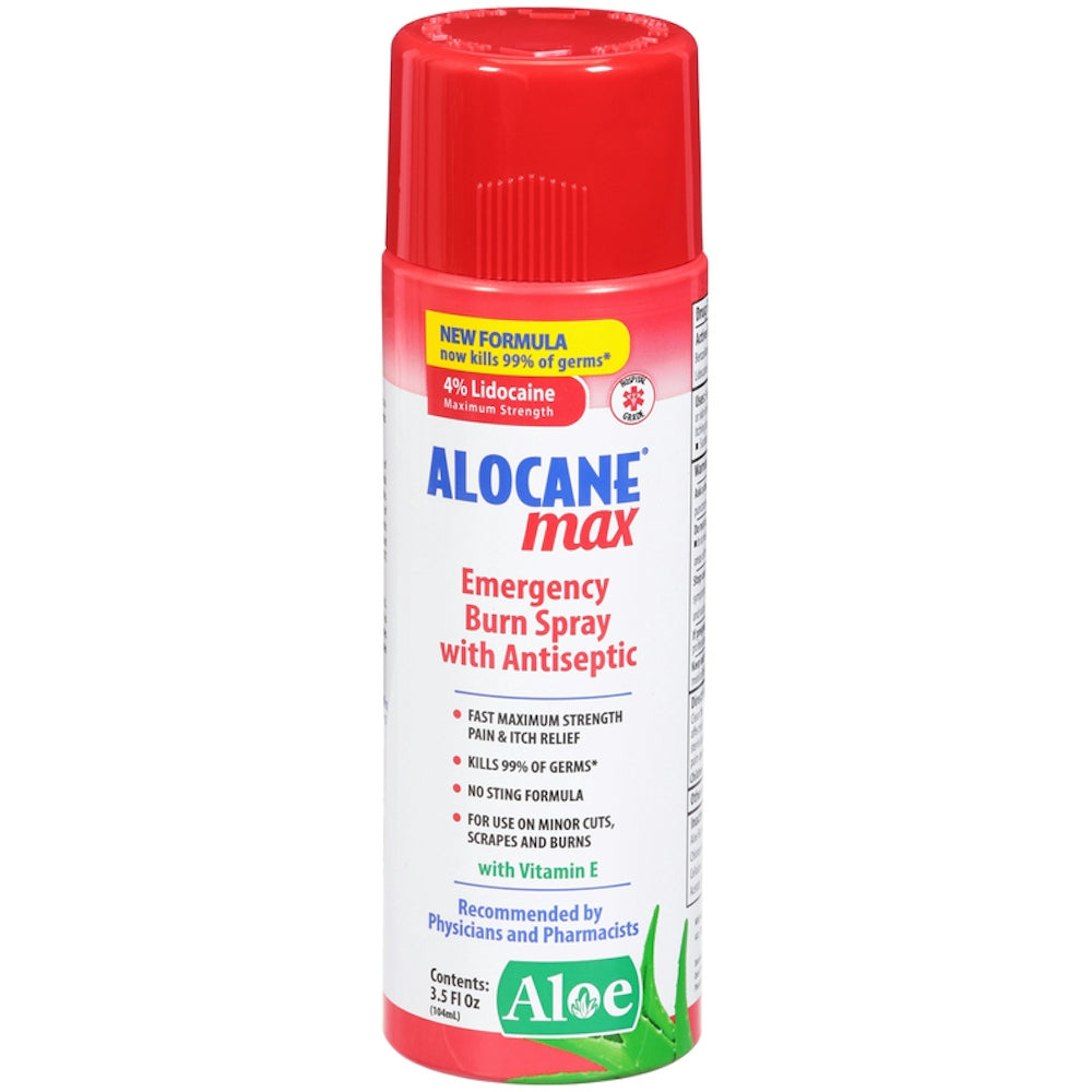 Alocane Max Emergency Burn Spray With Antiseptic  3.5 Fl  Oz