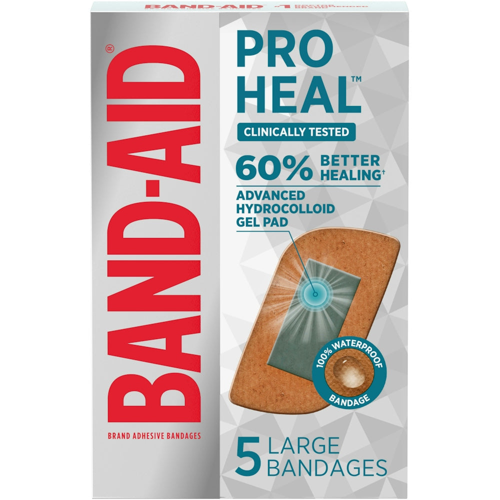 Band-Aid Brand Pro Heal Adhesive Bandages – Large (5 Count)