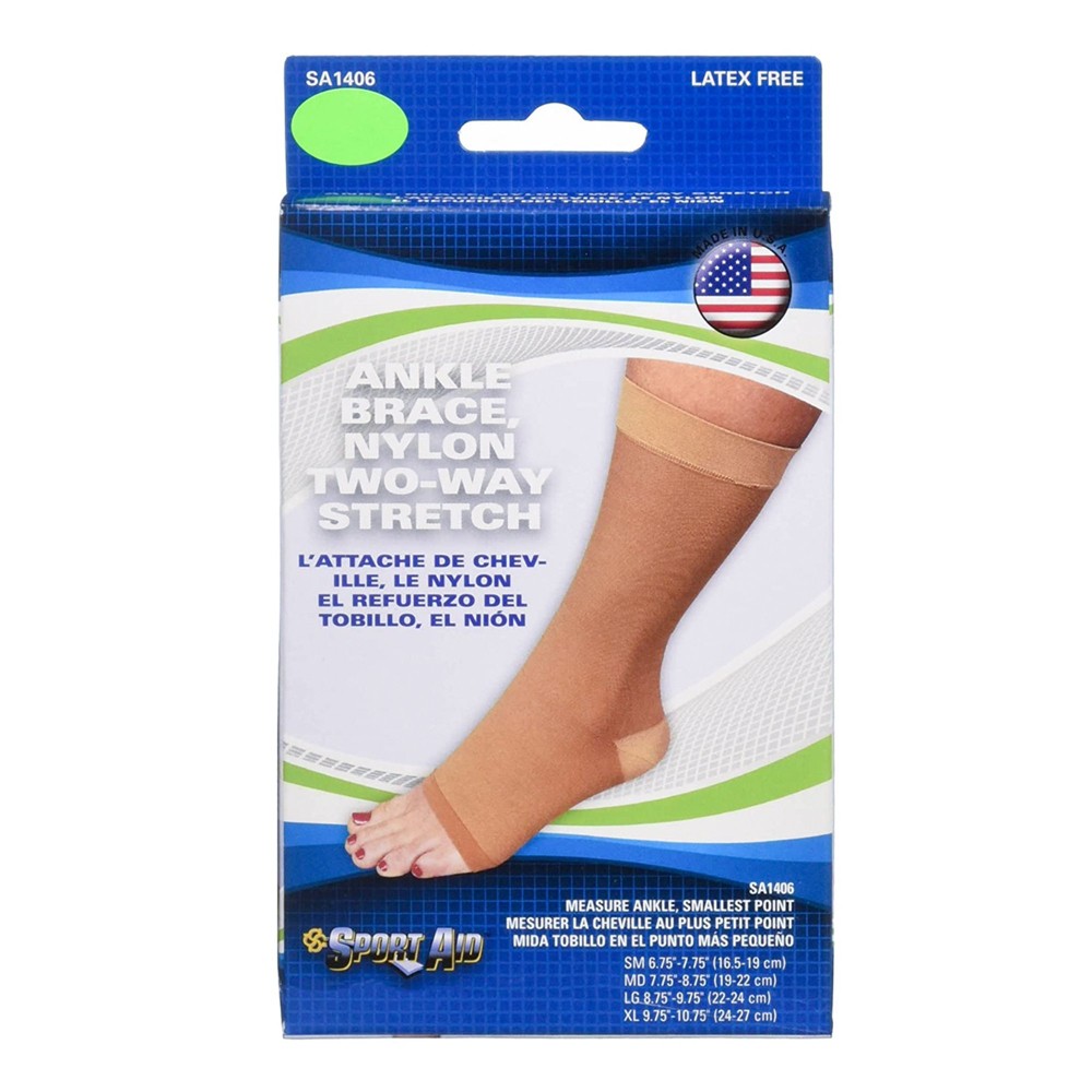 Sport Aid Ankle Brace Nylon Slip On Med