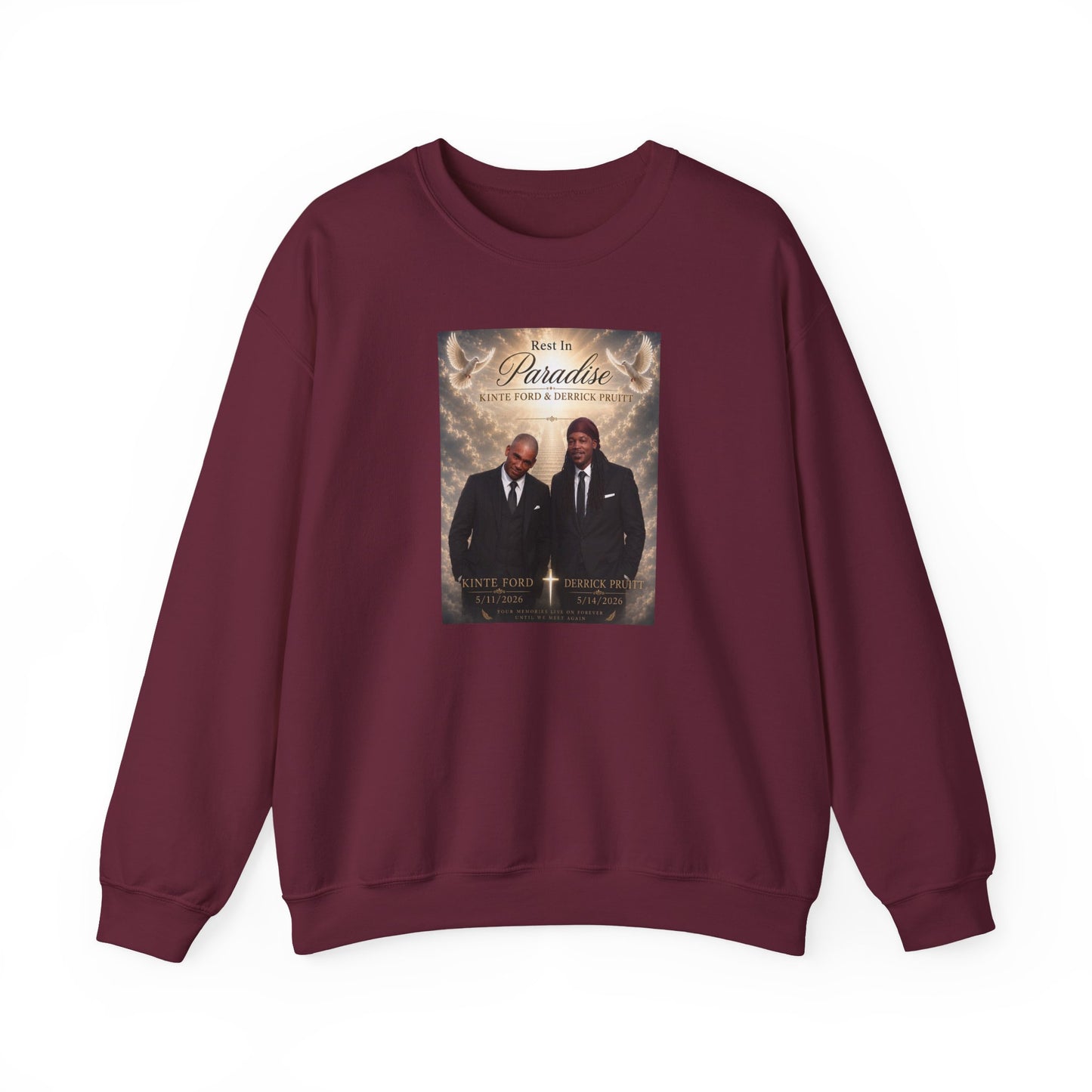 Crewneck Sweatshirt — 'Back to Paradise' Memorial Portrait Design