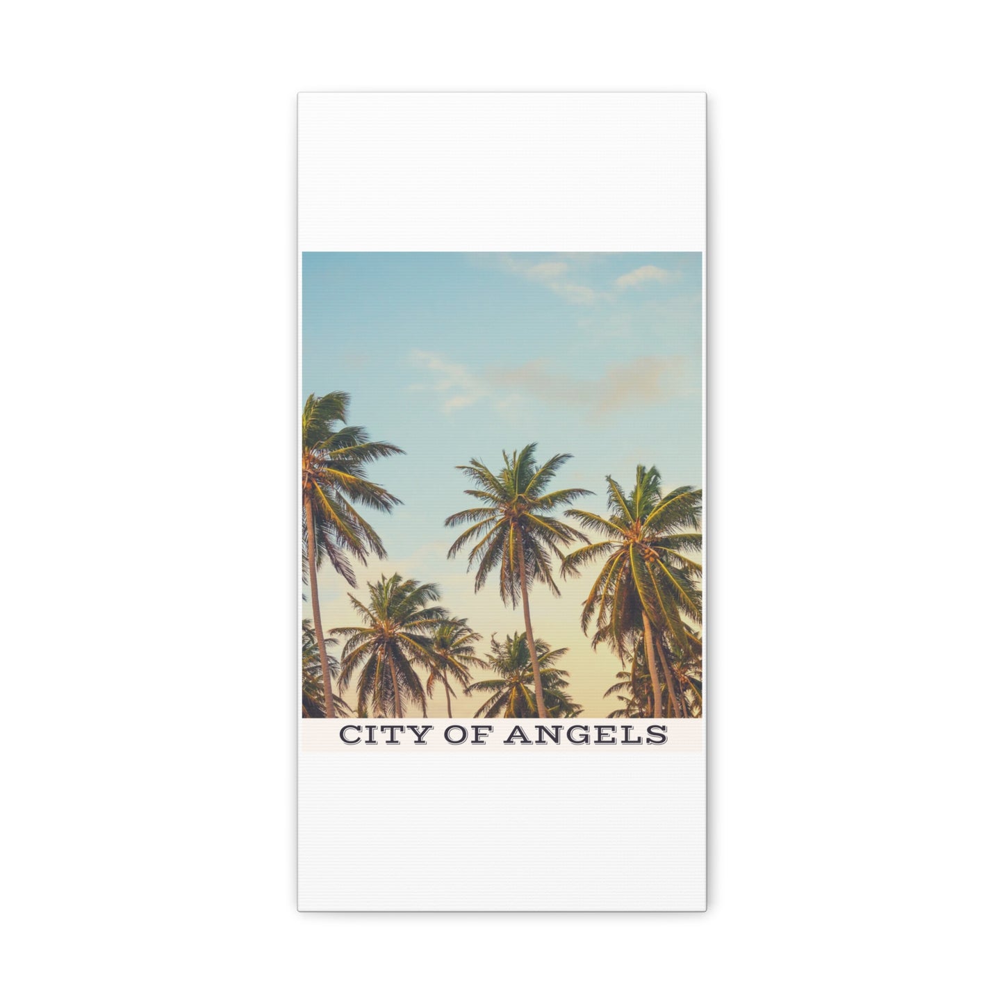 Tropical Palm Tree Canvas Print, City of Angeles Tropical Wall Art, Los Angeles Beach Decor, California Nature Photography, Home Decoration, Gift for Beach Lovers