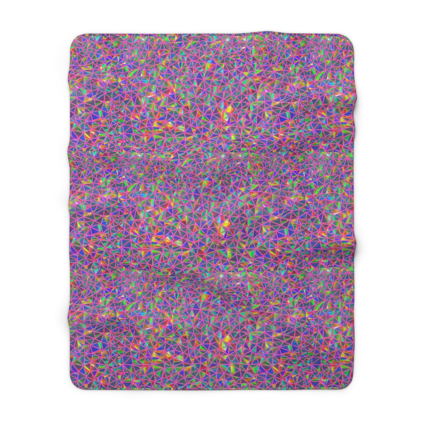 Colorful Geometric Pattern Sherpa Blanket | Rainbow Triangle Mosaic