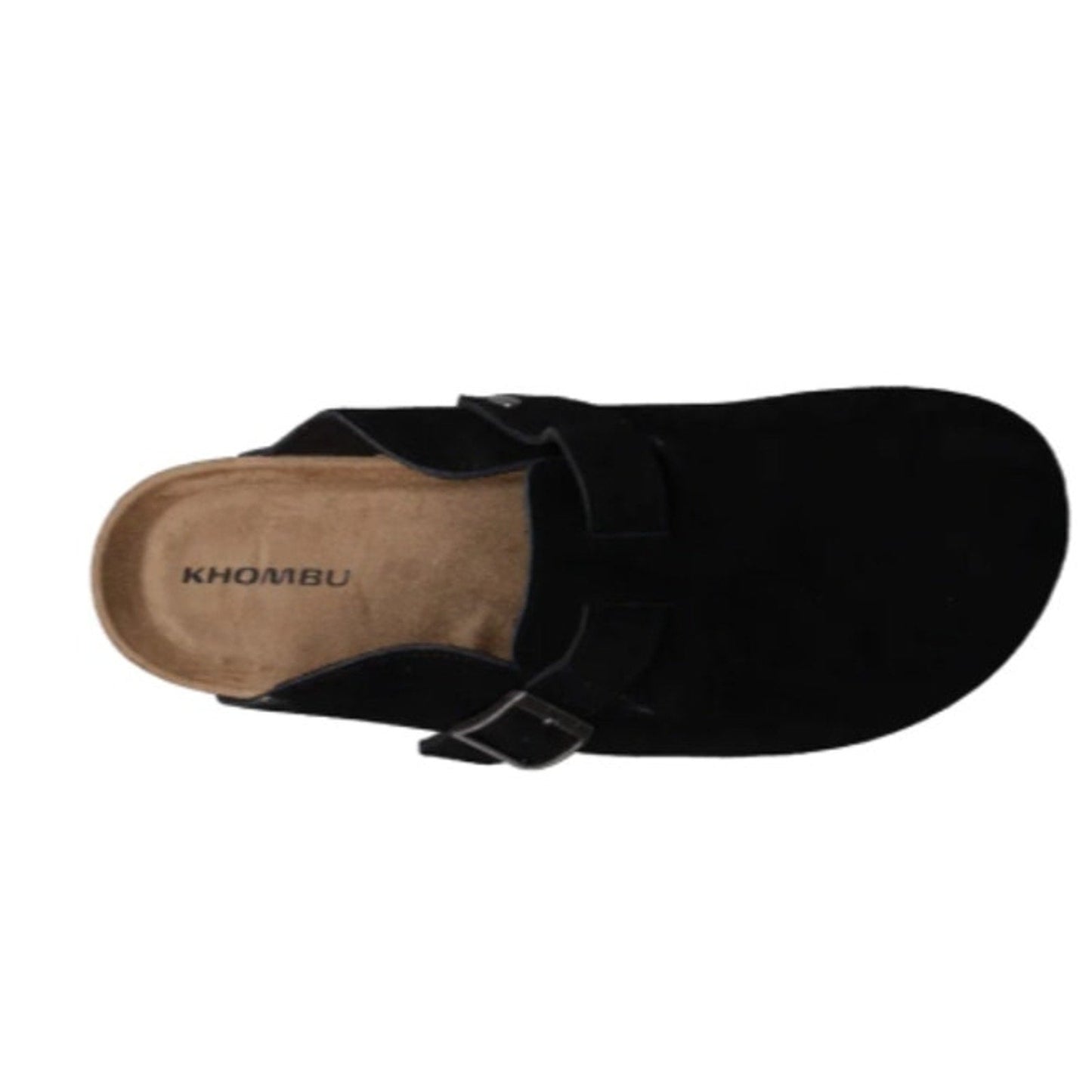 New In Box Khombu Mens Size 10 Black Faux Suede Damian Cork Slide On Mule Shoes