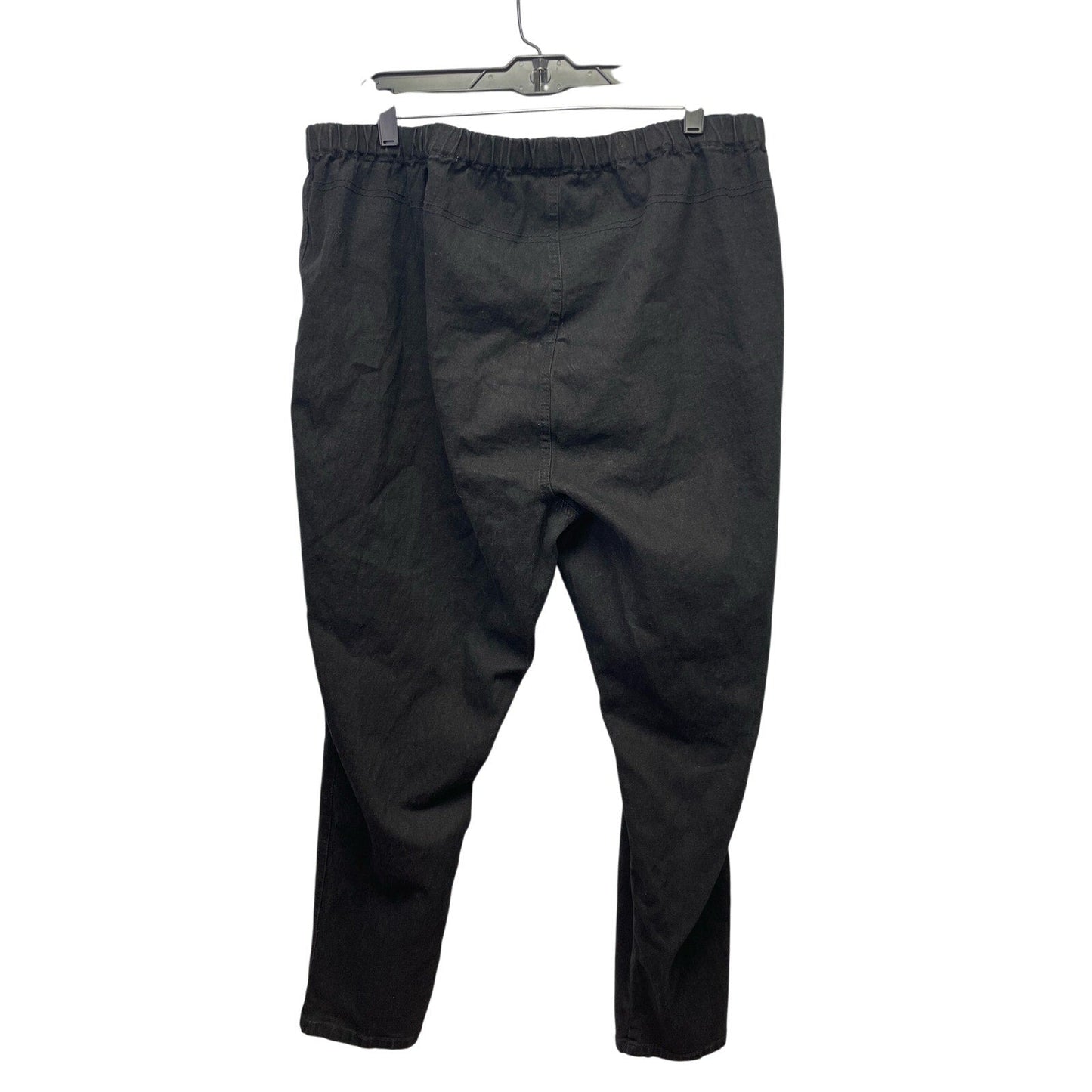 DG2 by Diane Gilman 3X Black Ramie Cotton Blend Stretchy Elastic Waist Pants