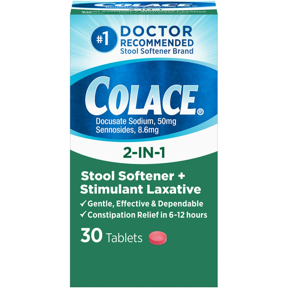 Colace® 2-in-1 Stool Softener + Stimulant Laxative Tablets