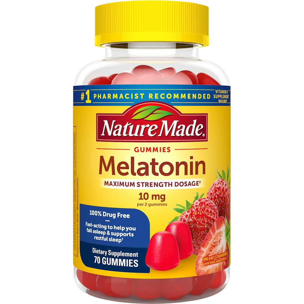Nature Made Melatonin, Maximum Strength Dosage, 10 Mg, Gummies, Dreamy Strawberry