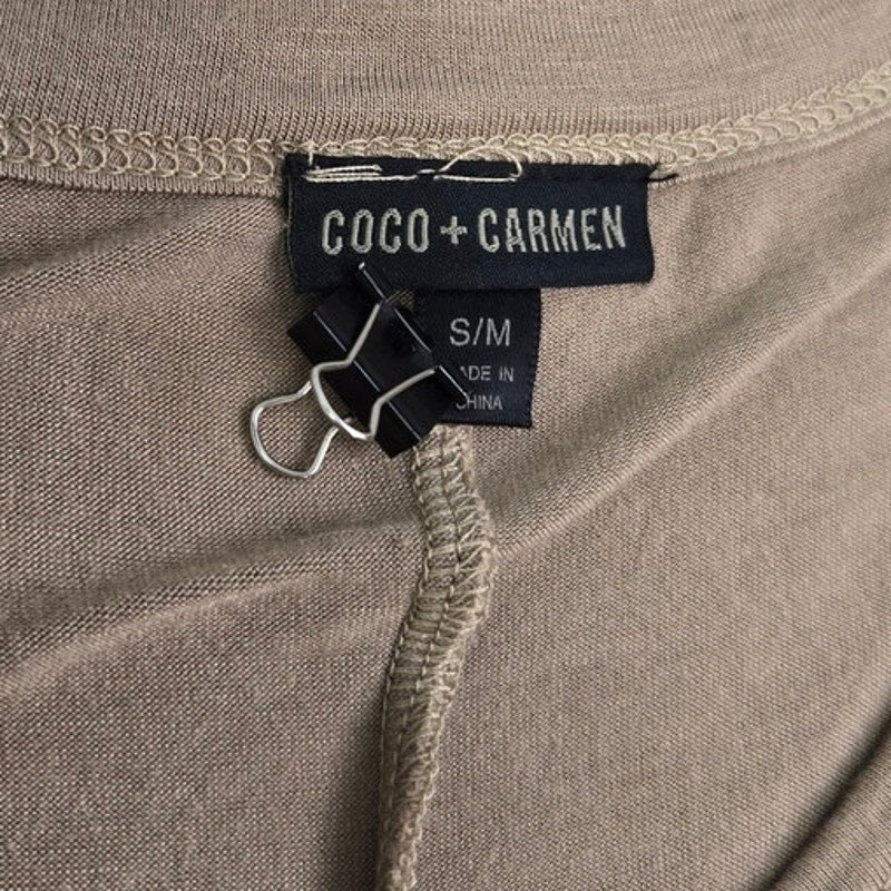 Coco + Carmen Womens Small Sleeveless V-Neck Rayon Spandex Stretchy A-Line Dress