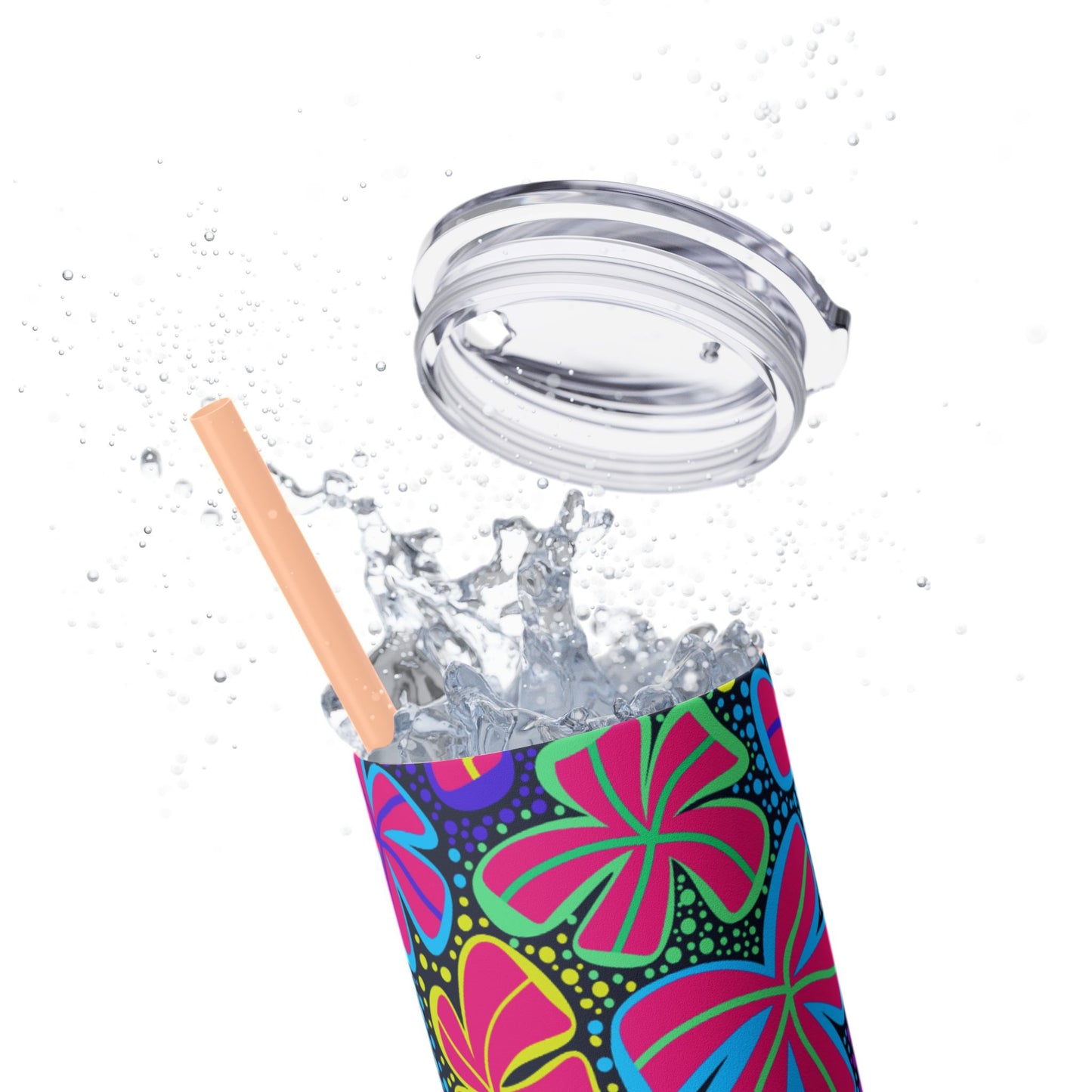 Vibrant Floral Skinny Tumbler, 20oz | Reusable Drink Cup for Home, Office, Road Trips | Fun Gift for Spring, Summer, Birthdays, Garden [...]