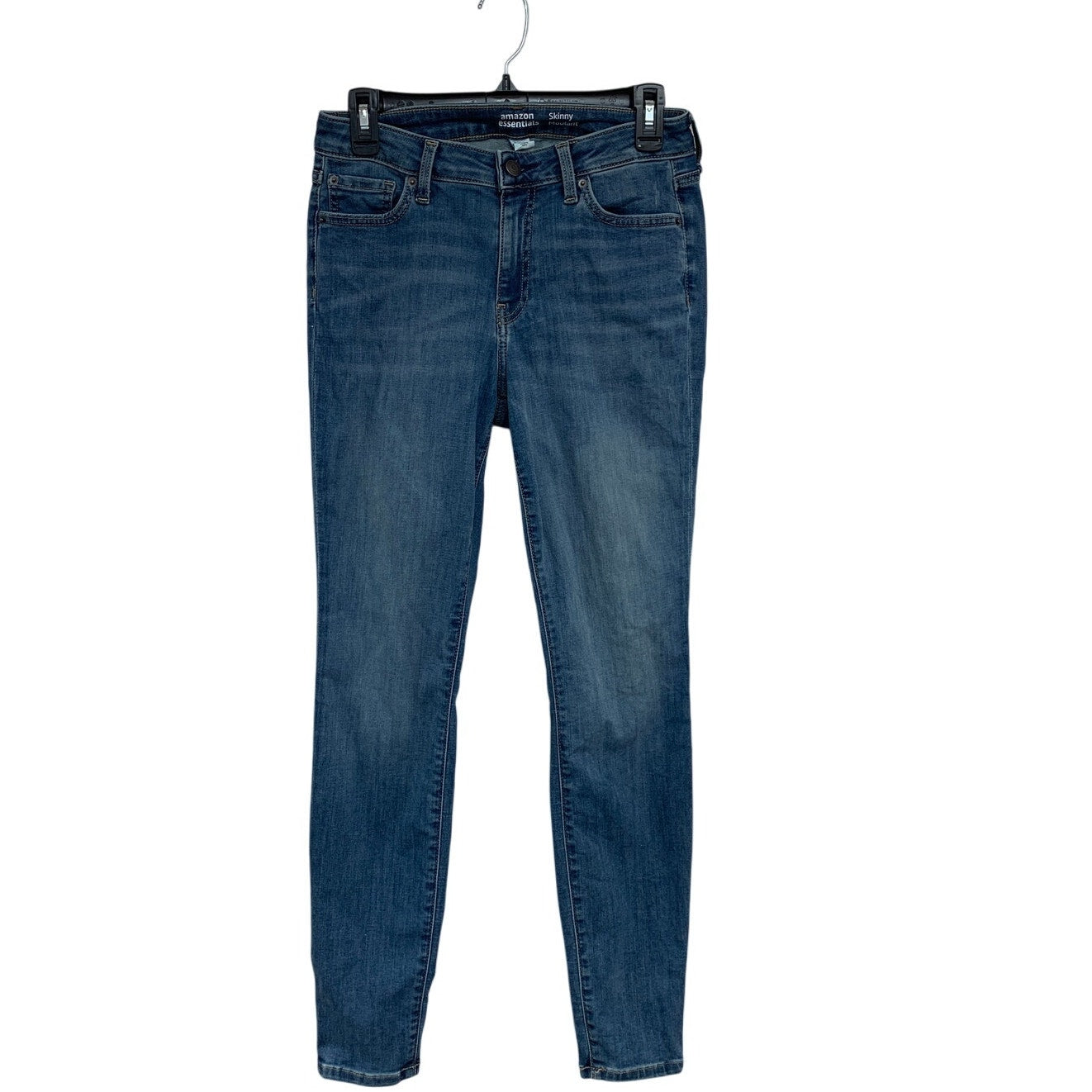 Amazon Essentials Womens Size 8 Long Mid Rise Stretchy Skinny Denim Blue Jeans