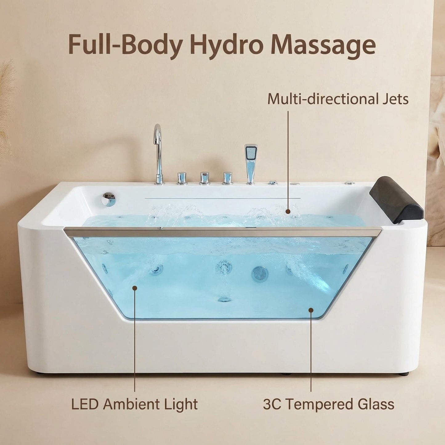 67" Hydrotherapy Jetted Bathtub
